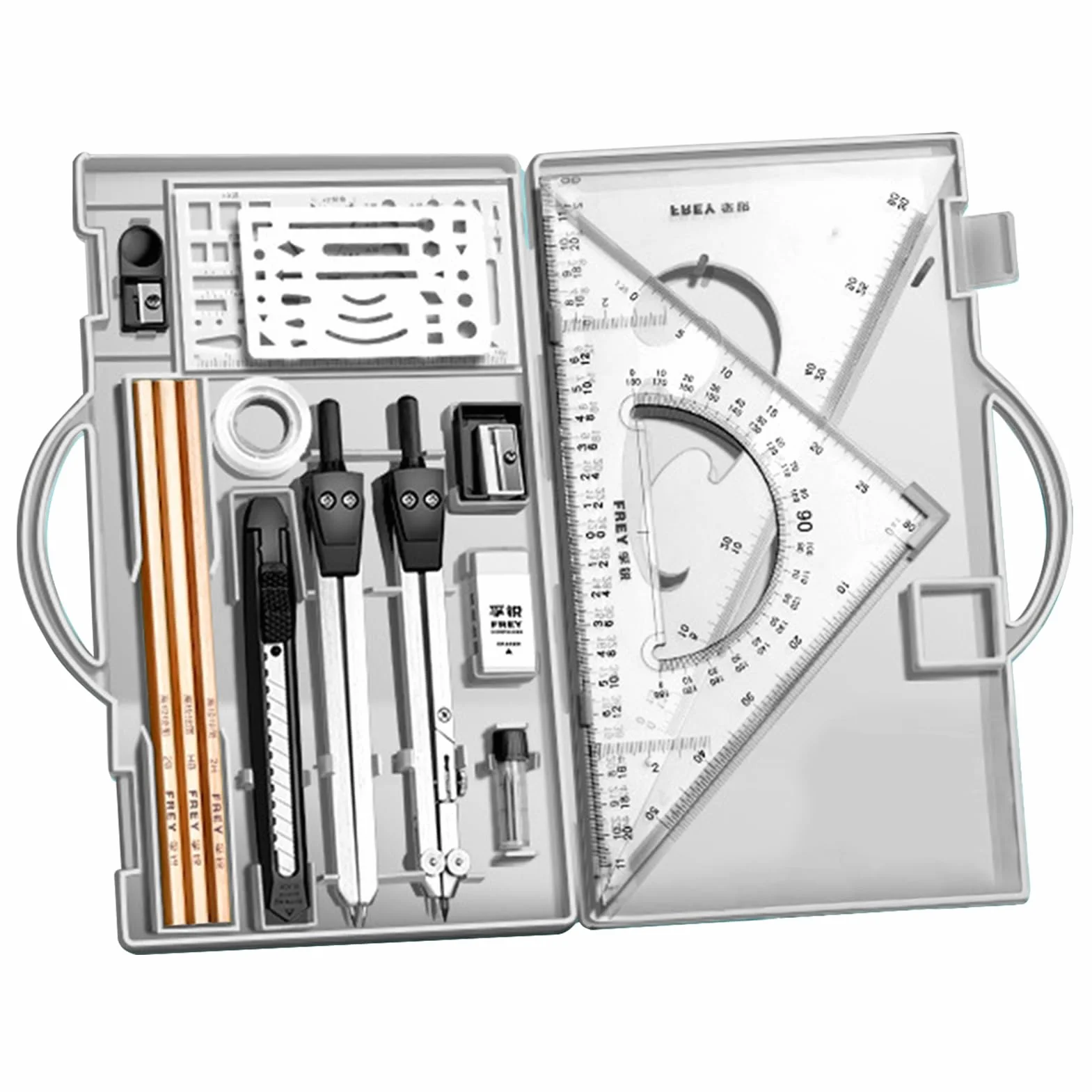 Professional Geometry Set, zestaw kompasu, narzędzia rysunkowe z pudełkiem do przechowywania