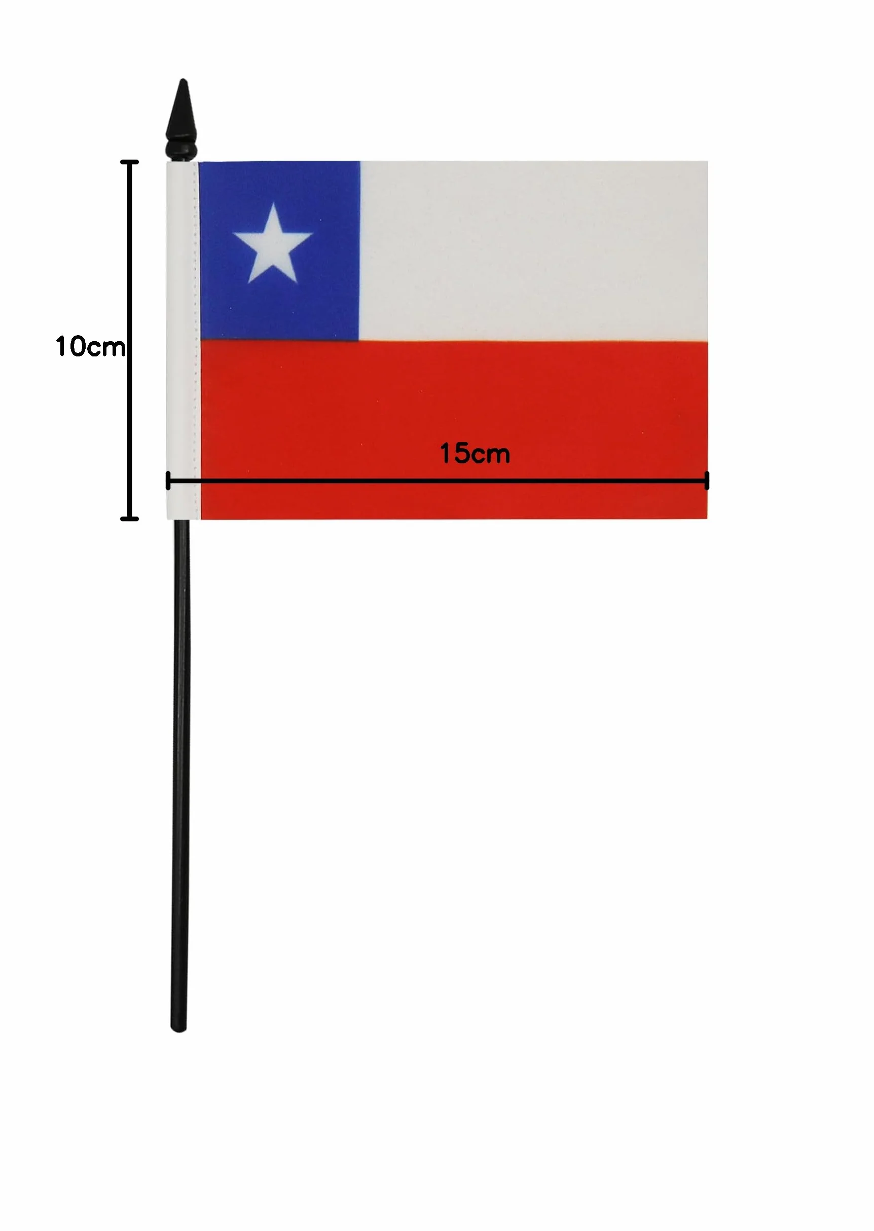 Drapeau de Table Chili en Polyester 100D, 15cm x 10cm
