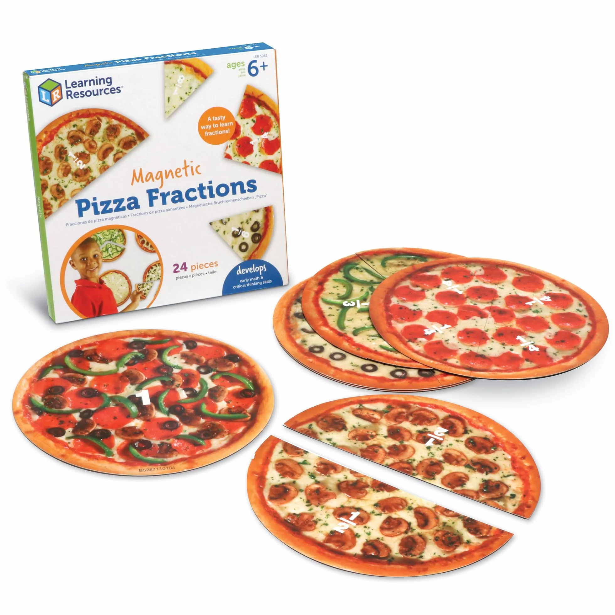 Learning Resources Magnesyczny Pizze Frakcjas 6-Kawałek Zestaw