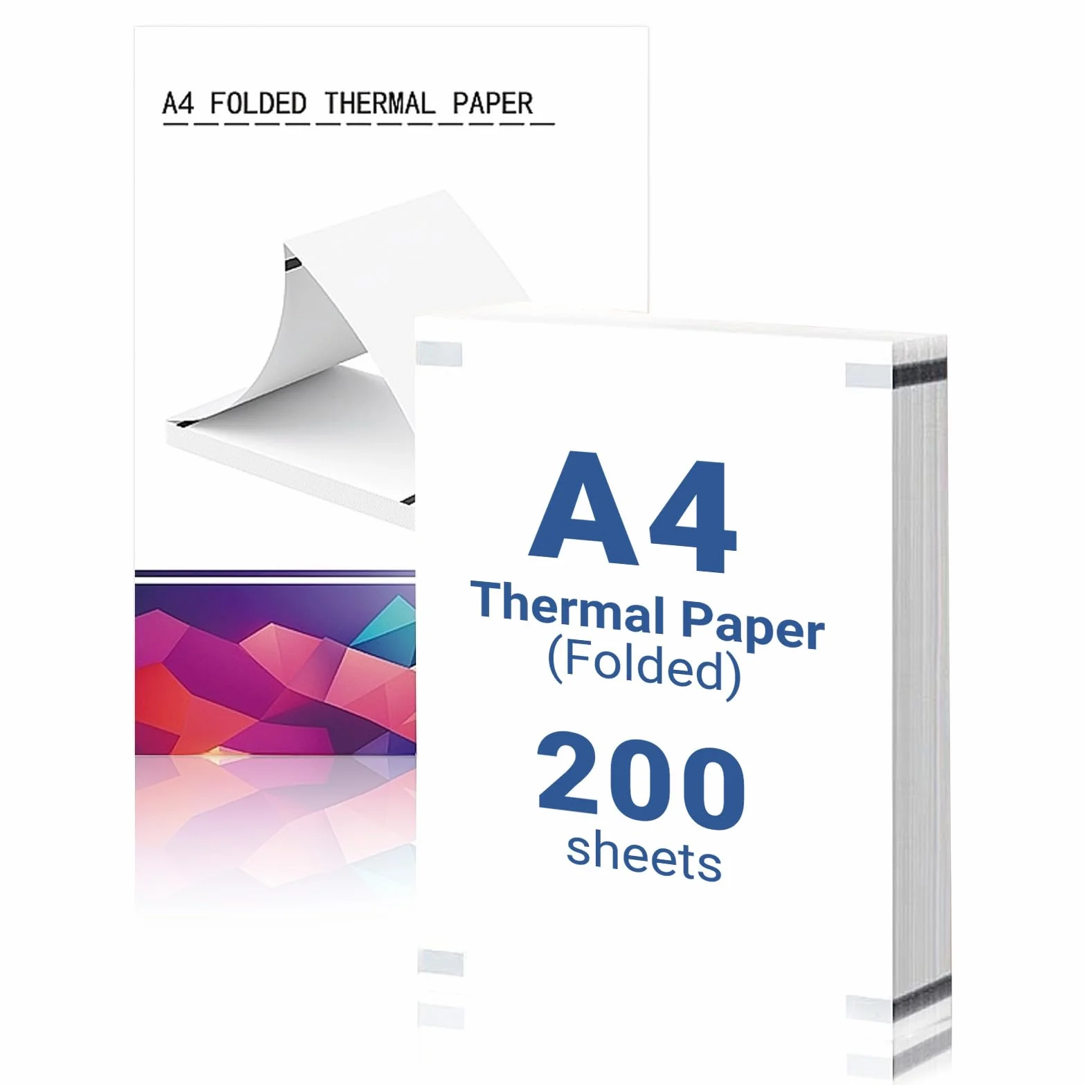 Papier Termiczny A4 Składany 200 Arkuszów 210x297 mm 70g/m² Bez Bisfenolu A