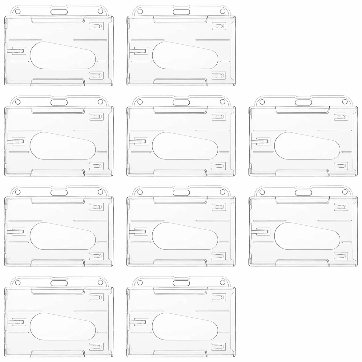 10 szt. 91 x 69 mm etui na dowód osobisty, dwustronne, przezroczyste etui na karty z przegródką na kciuk, etui ochronne, produkty biurowe