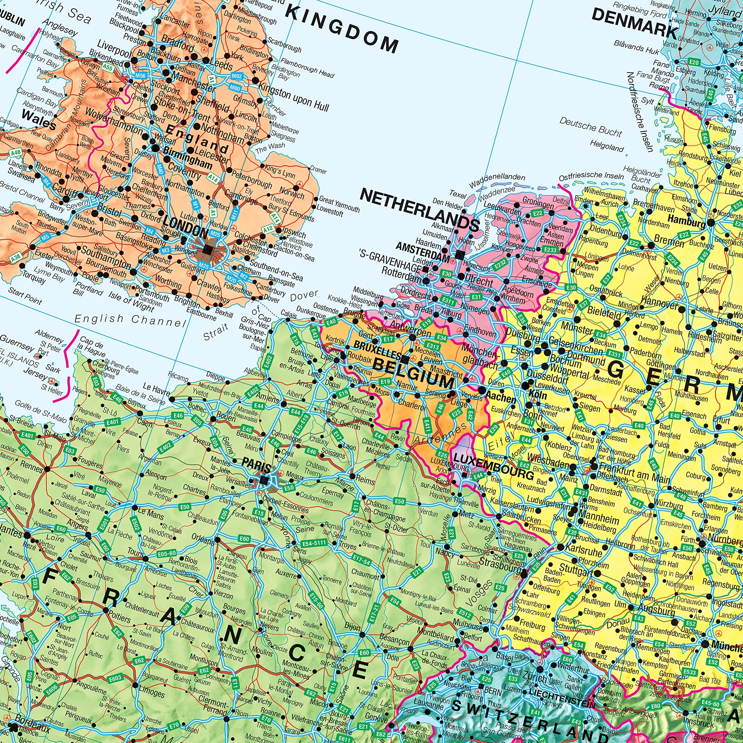 Maps International Duża mapa ścienna Europy polityczna laminowana 118,9x84,1 cm