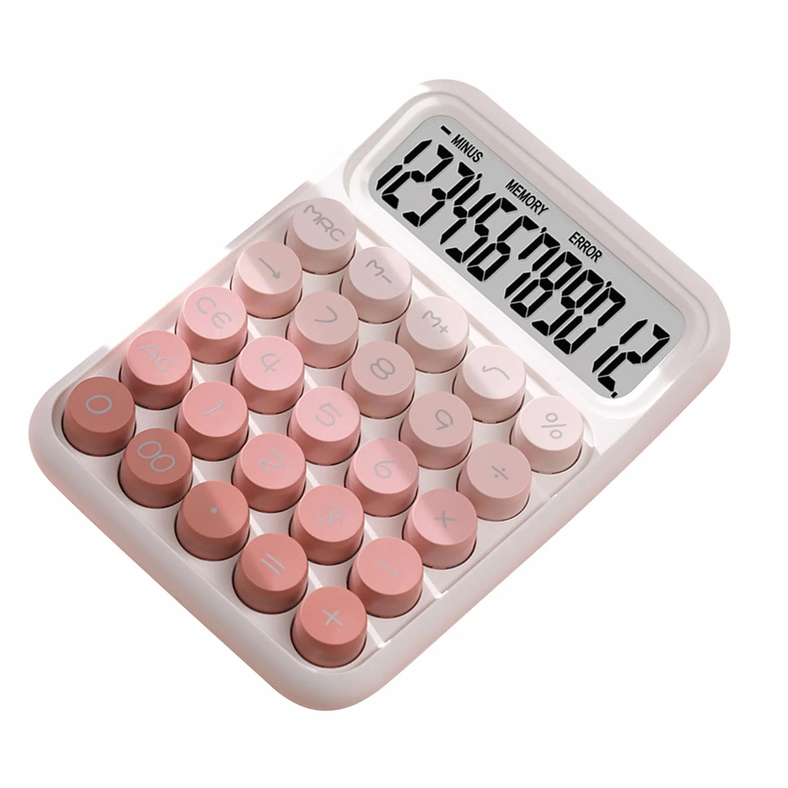 Jeffergarden Kalkulator Pulpit 12-cyfrowy Duży Przycisk Przezroczysty Ekran Niebieski Zielony Różowy dla Studentów Księgowego (PINK)