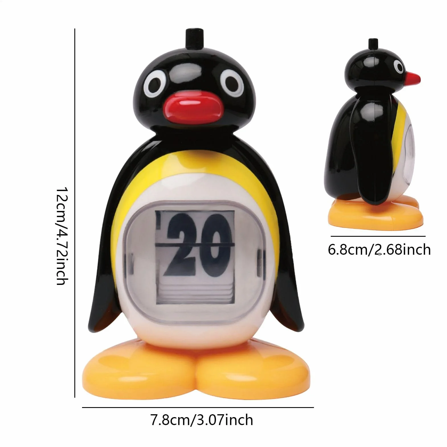 Kalendarz z pingwinem, dekoracja ze zwierz?tami, 8 x 6 x 10 cm naciskaj?ca wieczna ozdoba biurko, prezent urodzinowy retro, dekoracyjny element artystyczny do salonu, domu, miejsca pracy