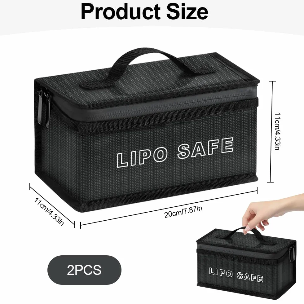 Lipo Safe Bag Ognioodporna 20x11x11 cm Torba Ognioodporna Lipo Battery Storage Przeciwpożarowa