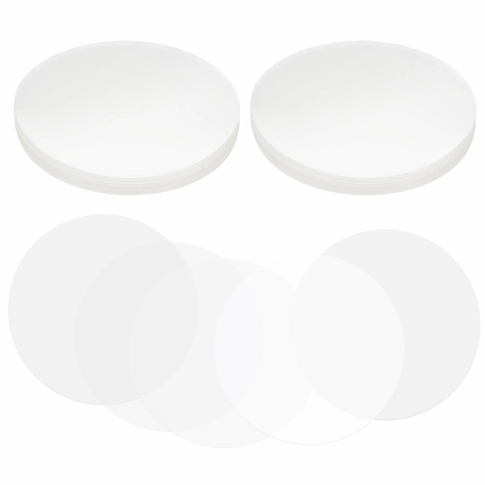 PATIKIL Folia na identyfikatory 2,8 cala (70 mm), 200 szt., przezroczyste okrągłe mylary, plastikowa folia ochronna na odznakę, 58 mm, materiały do tworzenia guzików, DIY, rękodzieło artystyczne