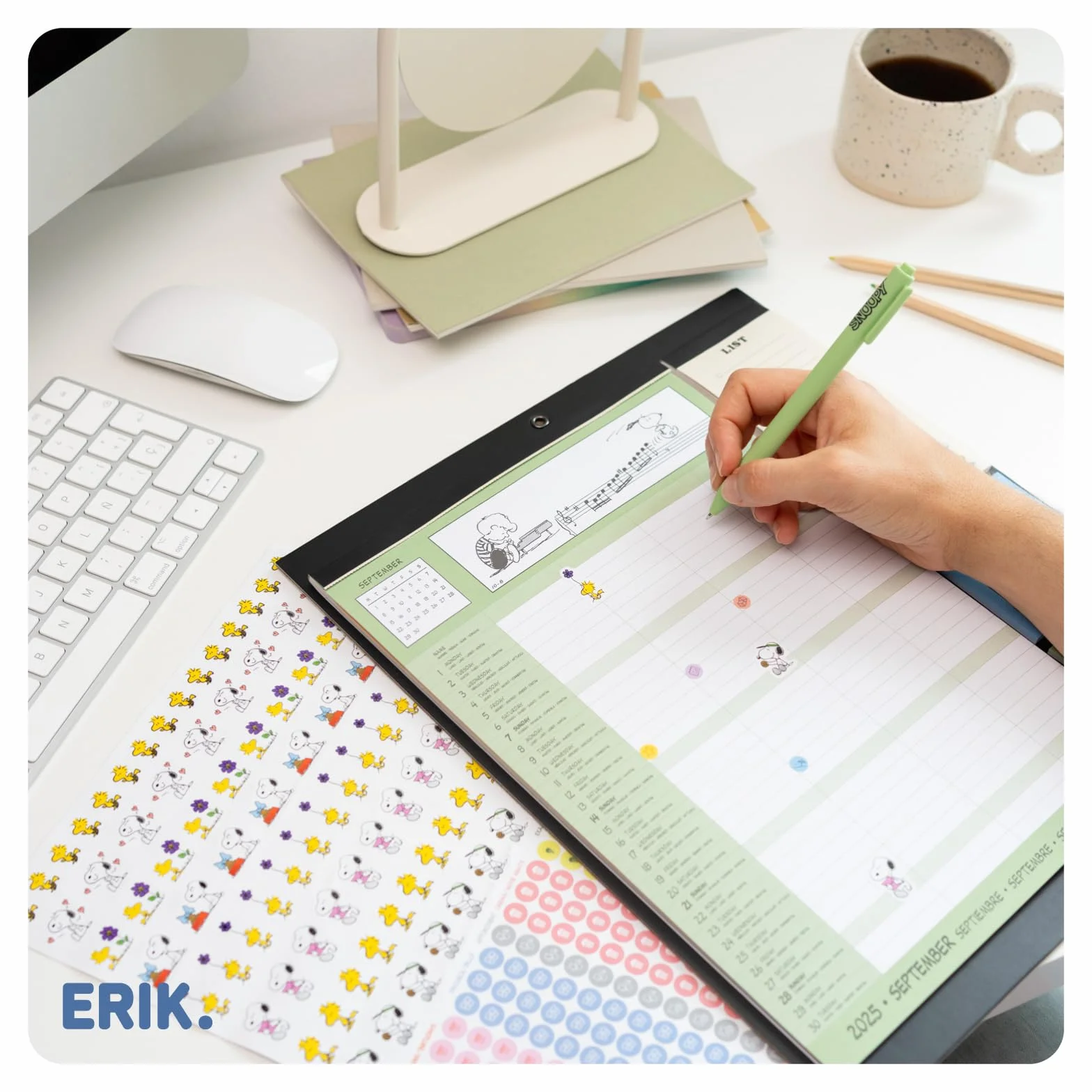 Snoopy Magnetic Planner For Fridge 2026 16 Months Sep 2025 - Dec 2026 Calendar With Stickers Pen Shopping List Sticky Notes