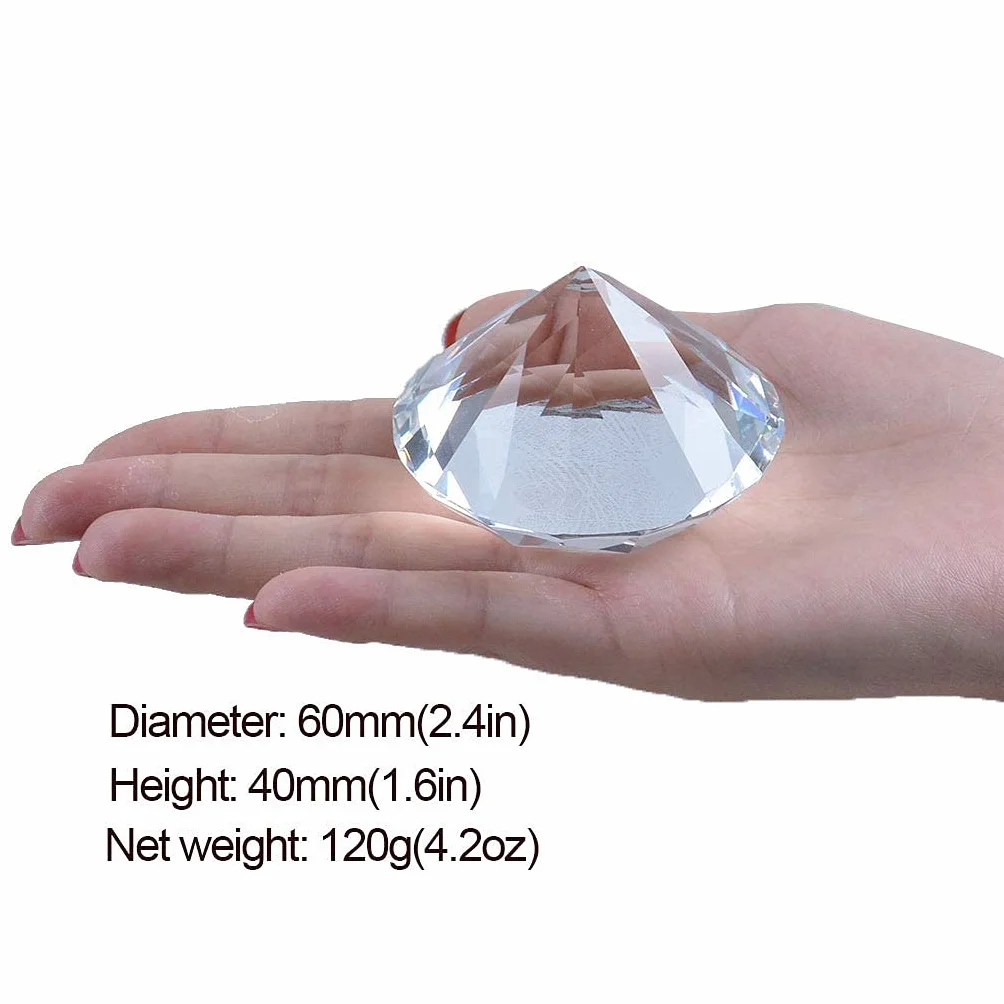 LONGWIN 60 mm W kryształowy diament przycisk do papieru ozdoba dom miejsce dekoracje solidne przezroczyste