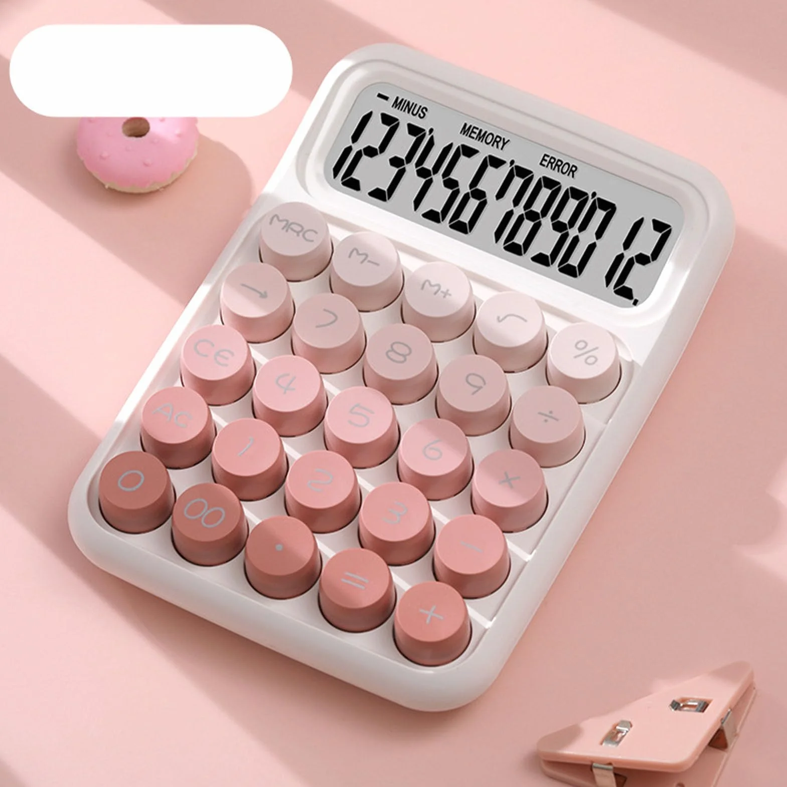 Jeffergarden Kalkulator Pulpit 12-cyfrowy Duży Przycisk Przezroczysty Ekran Niebieski Zielony Różowy dla Studentów Księgowego (PINK)