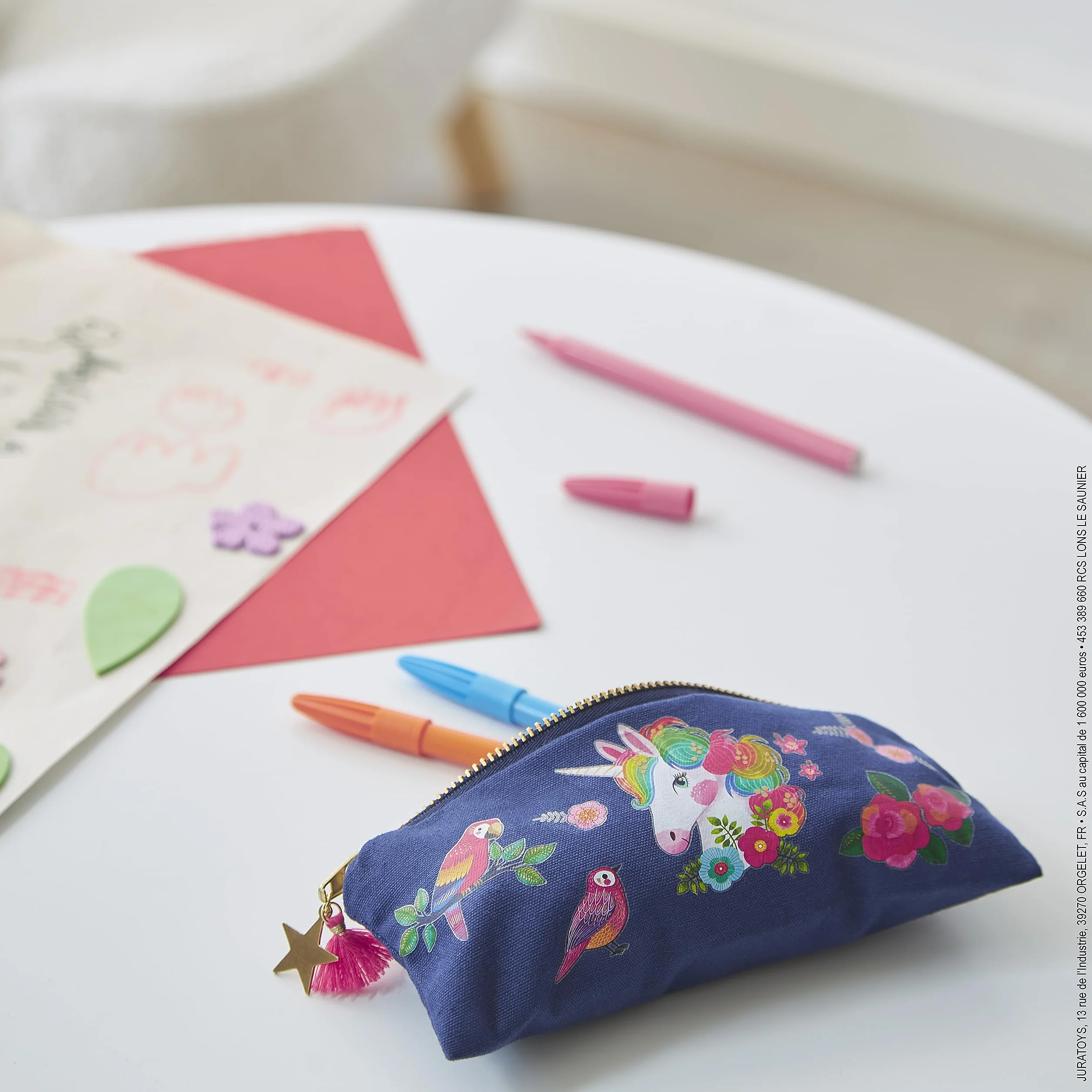 Janod - Pencil Case to Decorate and Customise - Les Ateliers Déco - Childrens Creative Leisure Kit - Teaches Fine Motor Skills and Concentration - Suitable for ages 7 and up - J07917
