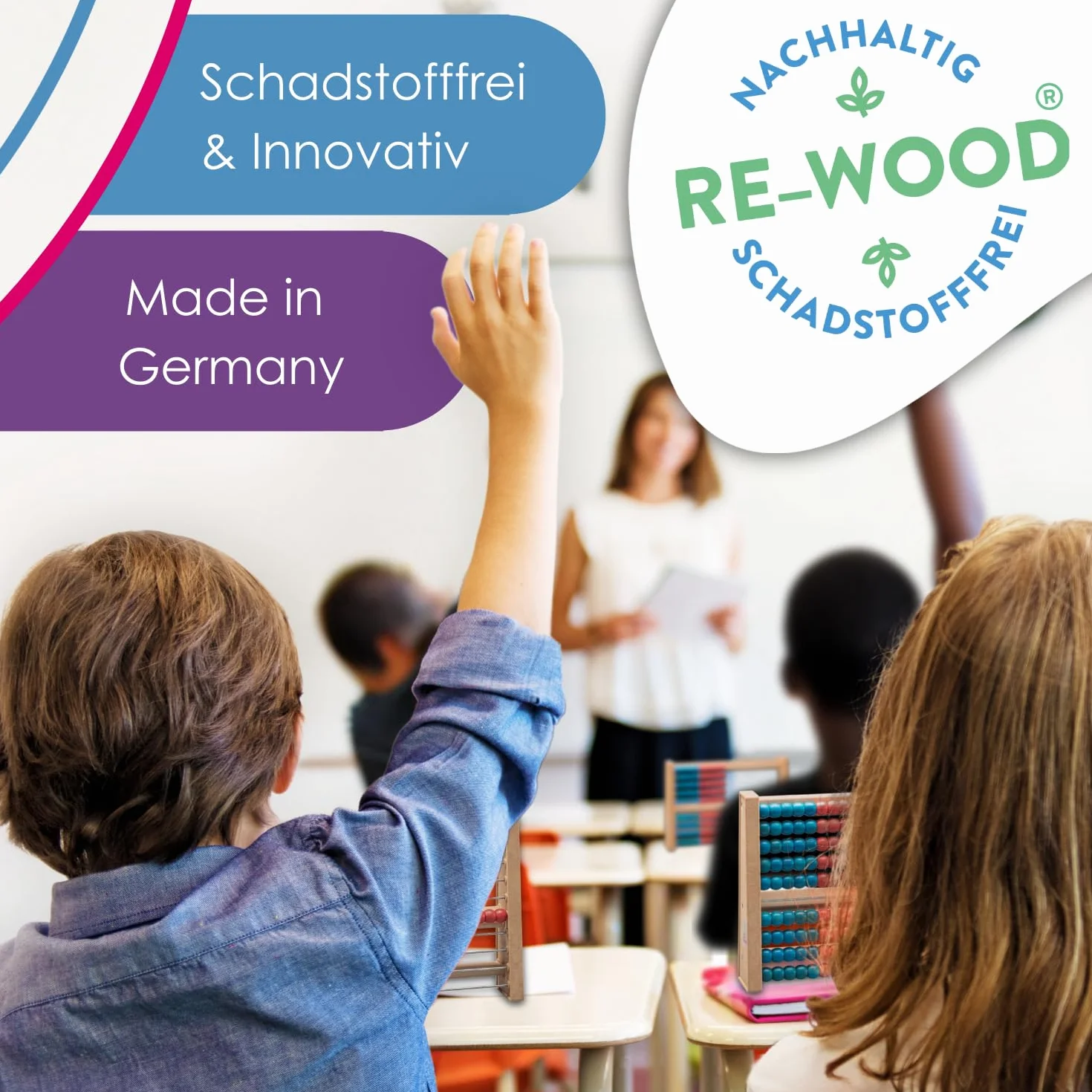Wissner Active Learning 20 abakusów studenckich, czerwony/biały, wersja pochylona