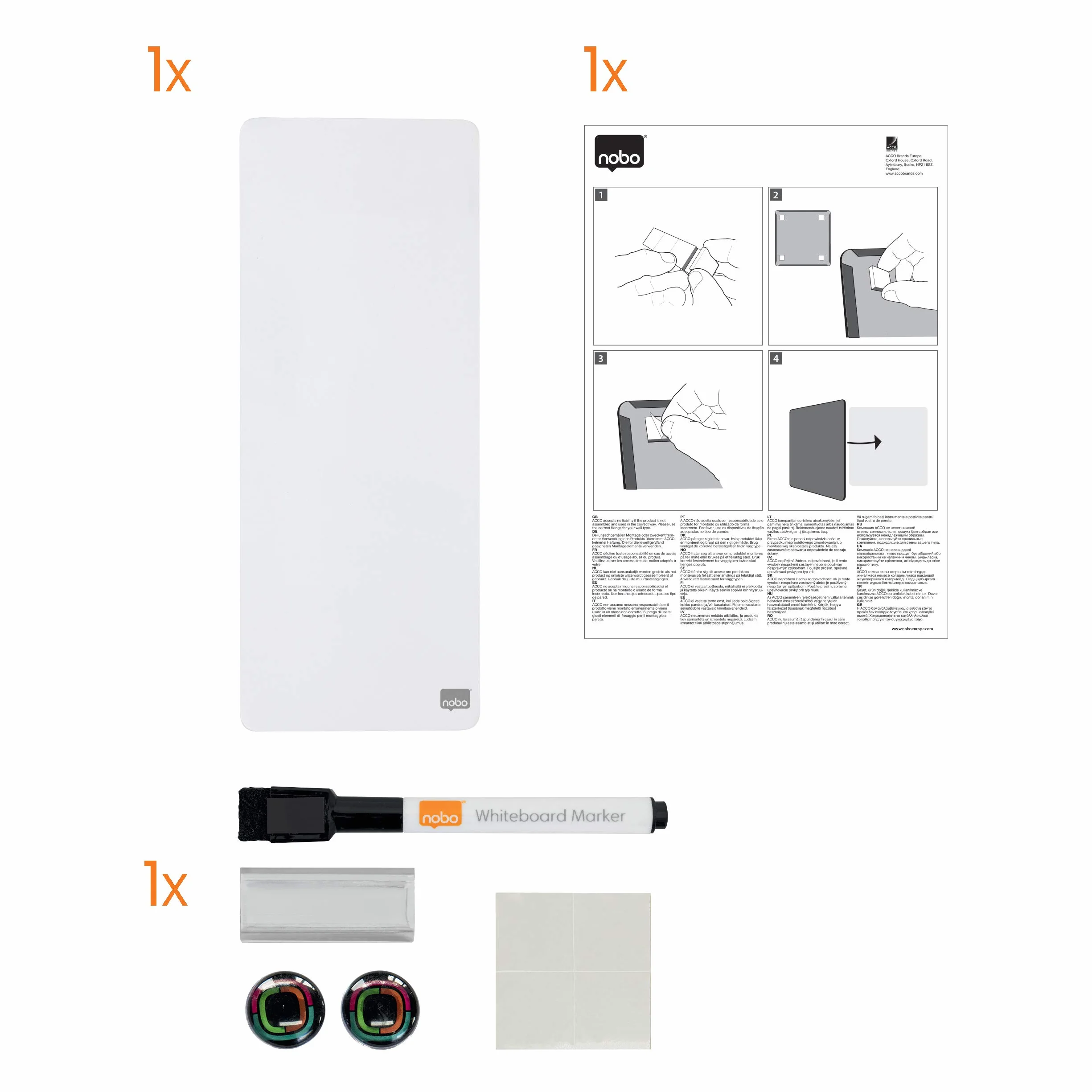 Nobo Magnetyczna Mini Tablica 140 x 360 mm Biały