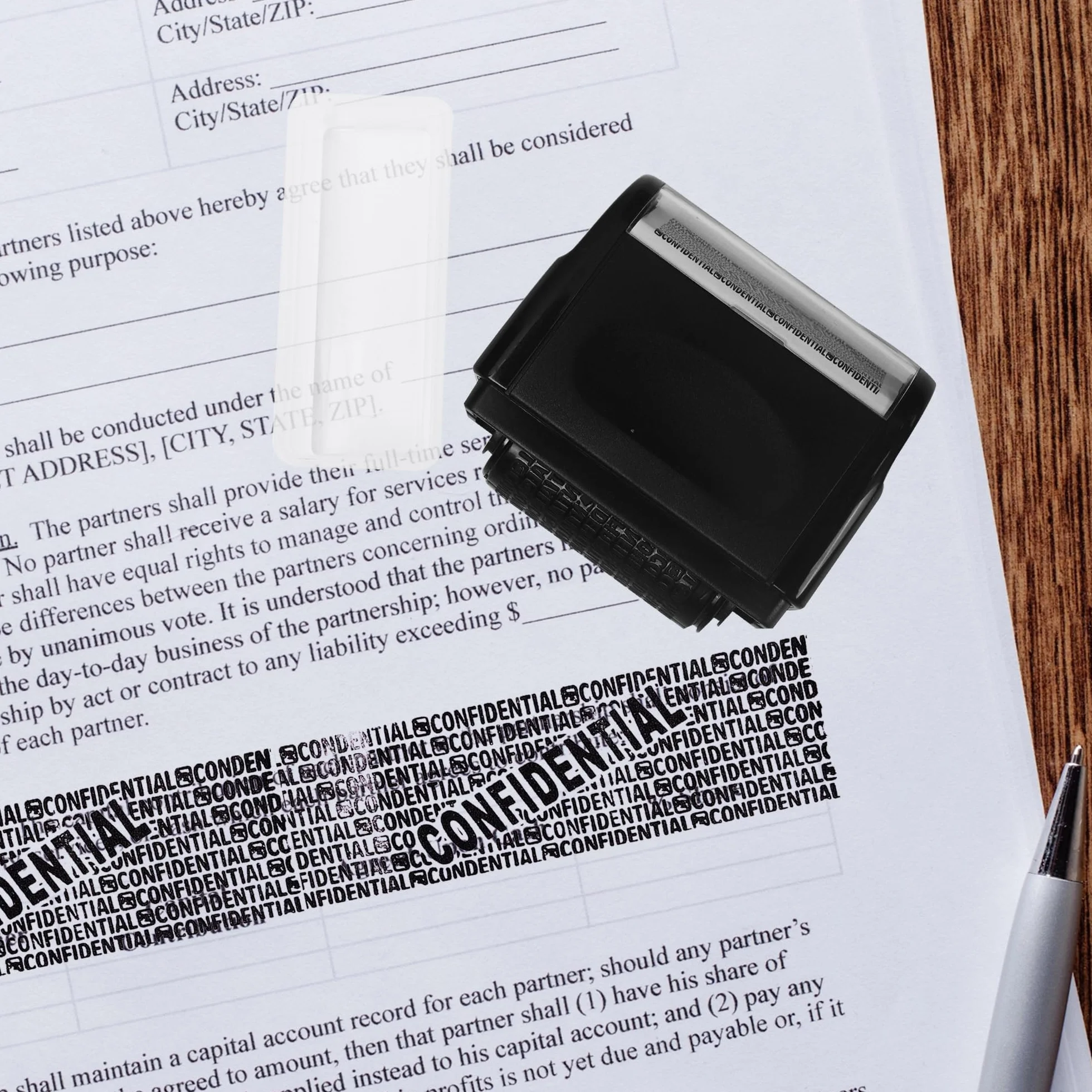 Pieczątka zabezpieczająca, stempel blokujący adresy, poufny stempel rolkowy, ochrona danych, zabezpieczenie przed kradzieżą i ochrona prywatności (czarny, L)