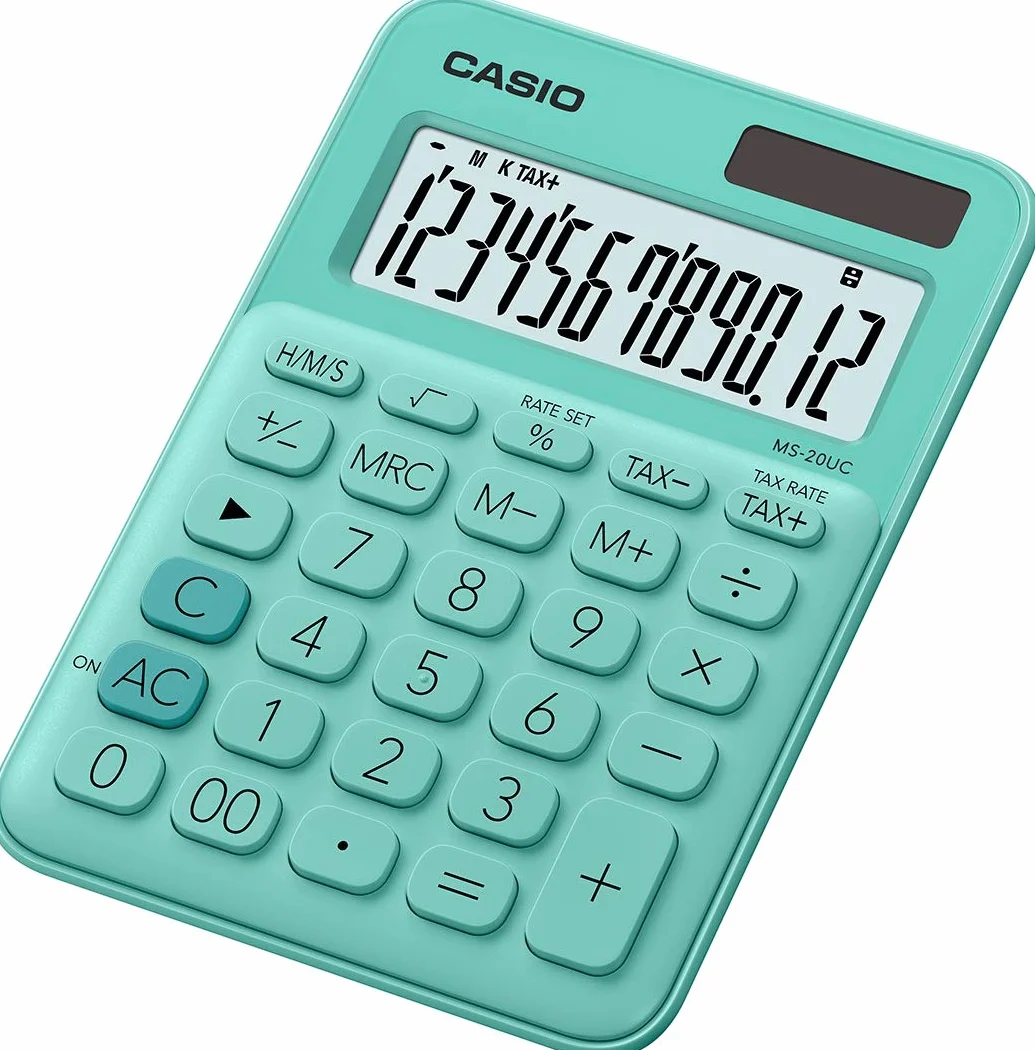 Casio MS-20-UC-GN Kalkulator Stołowy 12-cyfrowy Zielony