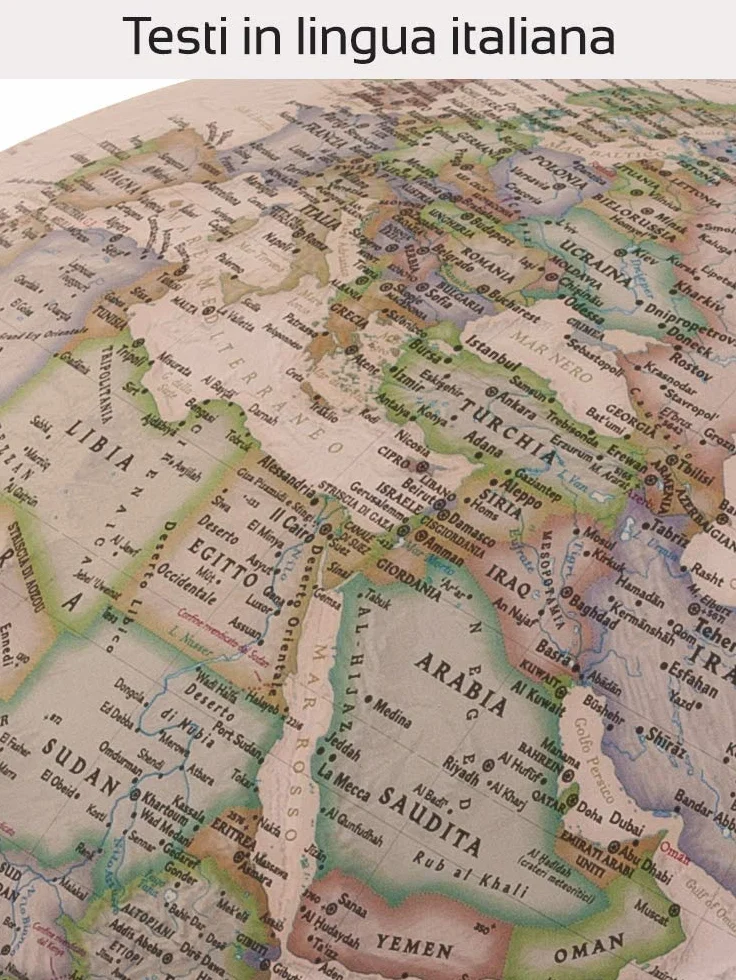 Globus NATGEO Executive Tecnodidattica 30 cm Oficjalna kartografia fizyczno-polityczna National Geographic Stary styl Jasny Obrotowy Polski