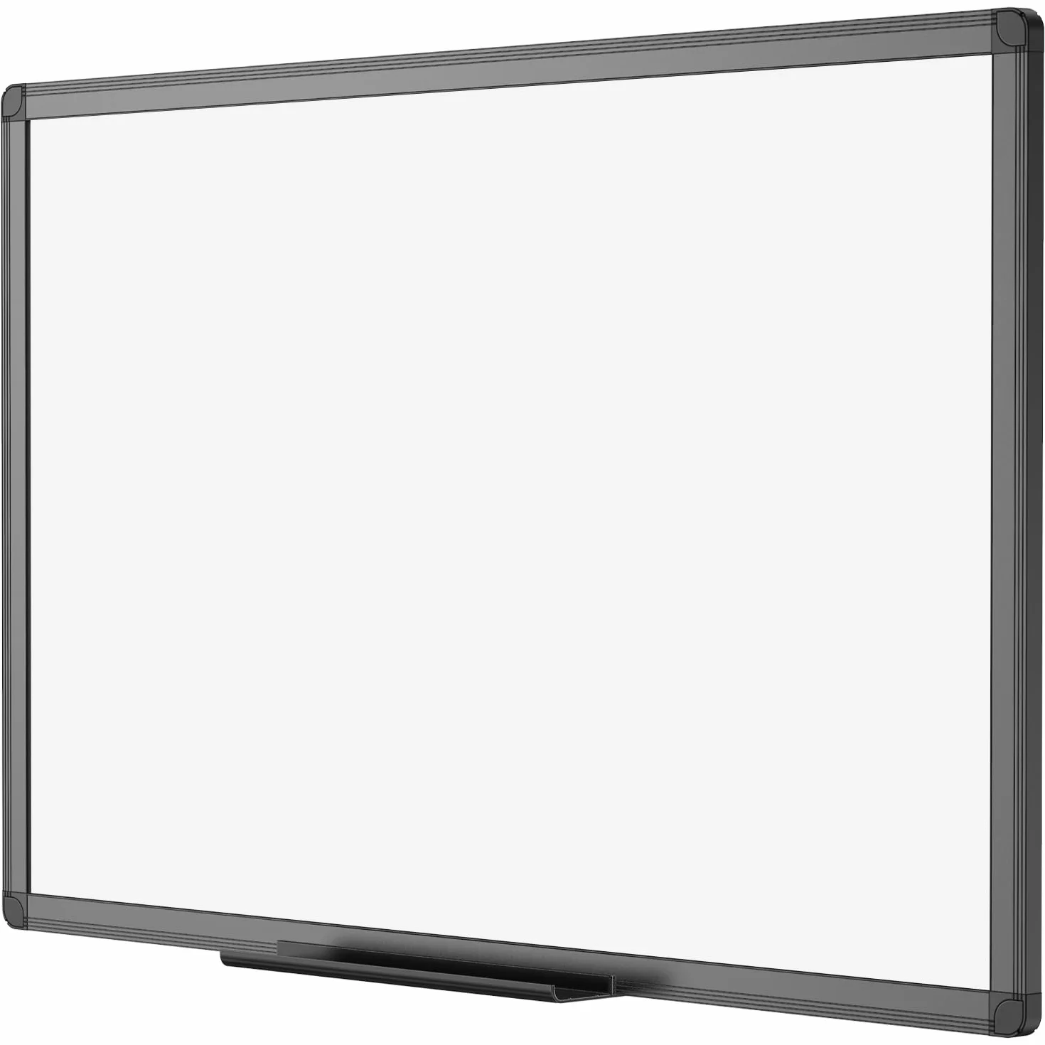VIZ-PRO Magnetyczna tablica suchościeralna 120 x 90 cm, tablica suchościeralna z czarną aluminiową ramą i tacą na długopisy