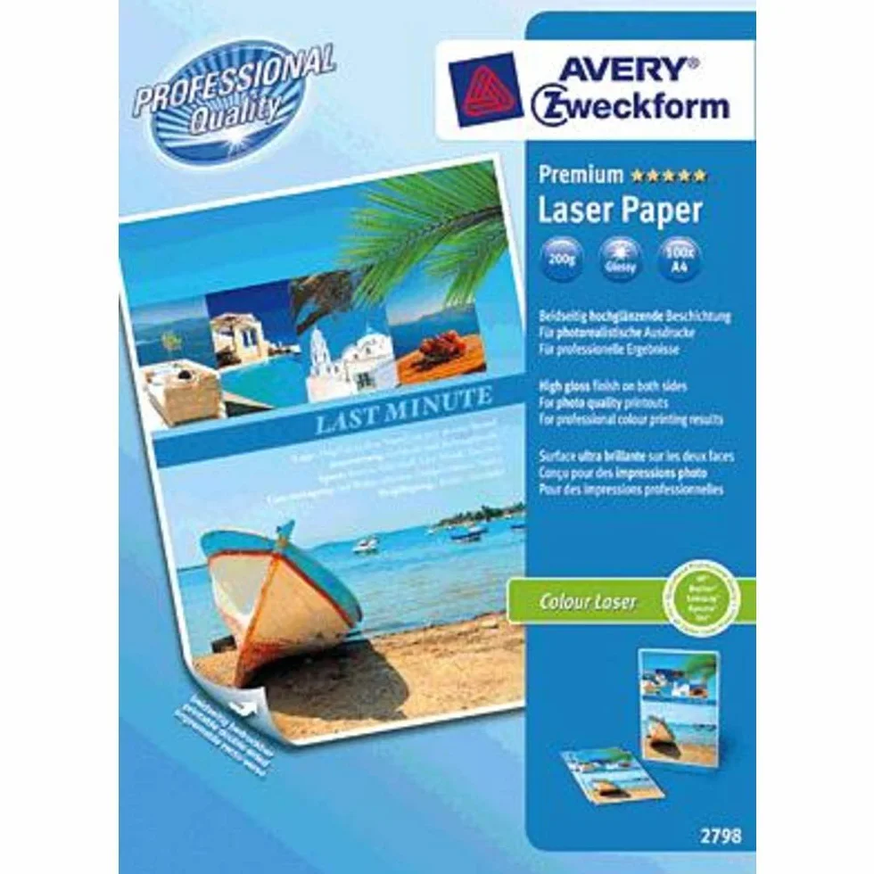 Avery Zweckform papier laserowy 2798 200 g/m² A4 błyszczący obustronnie powlekany