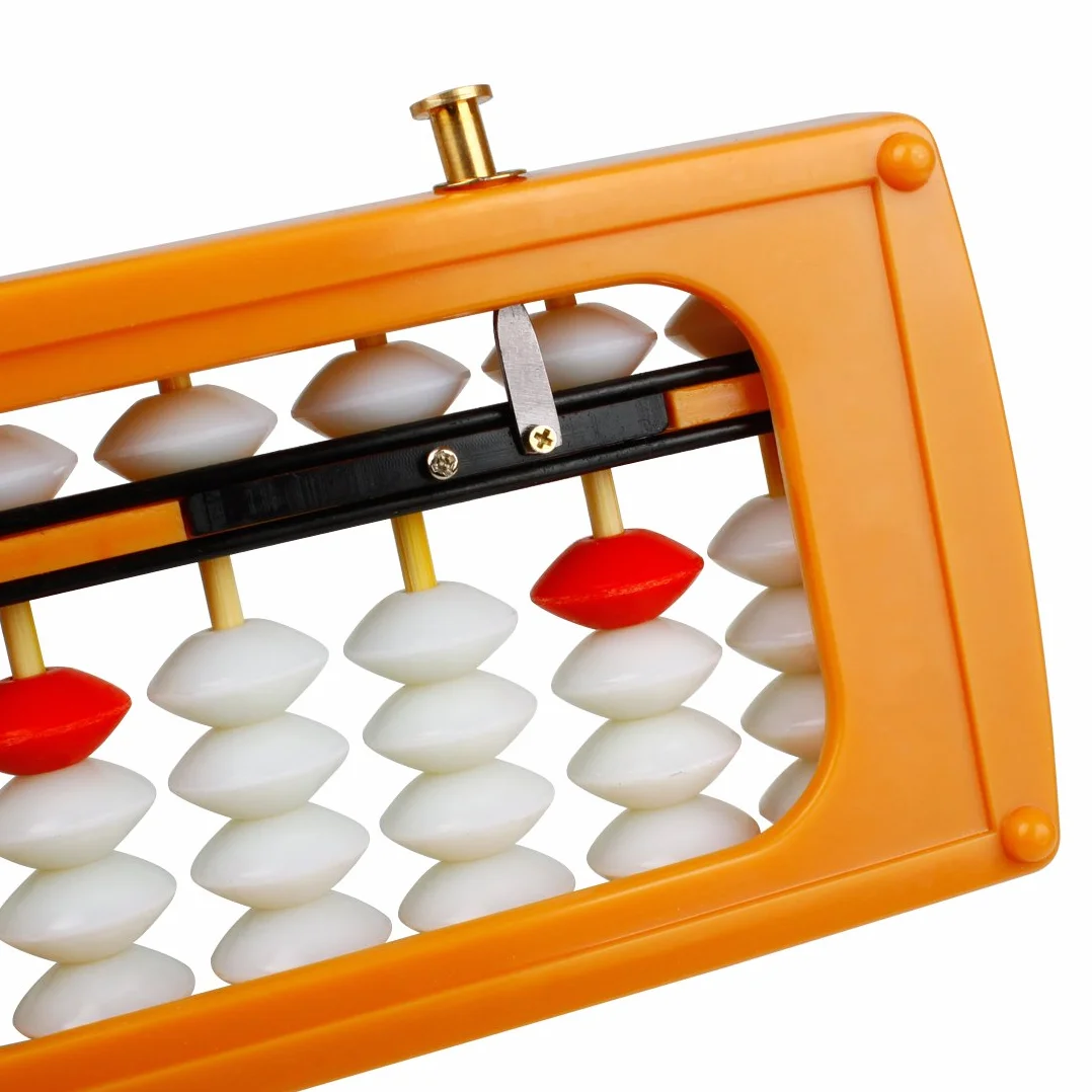 Larcele Arytmetyczny Abacus Liczenie Abaque z przyciskiem Reset Materiały szkolne dla studentów, 13 kolumn SP-02 (żółty 1)