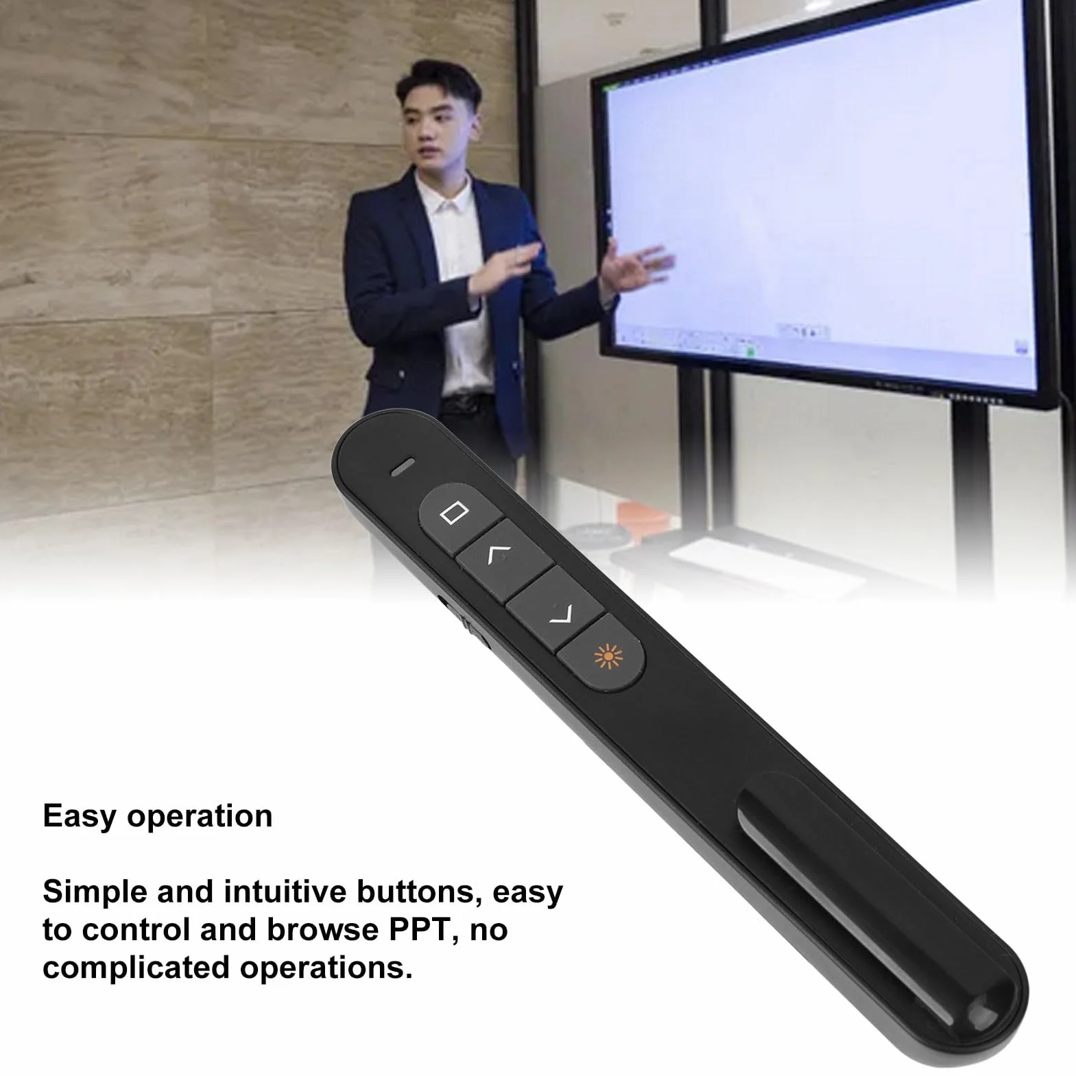 Bezprzewodowy Prezenter, Zatrzask do Prezentacji, Przycisk do Prezentacji ze Sterowaniem USB, Pilot PPT PowerPoint do Laptopa, do Biura w Klasie, Wymagana Bateria AAA