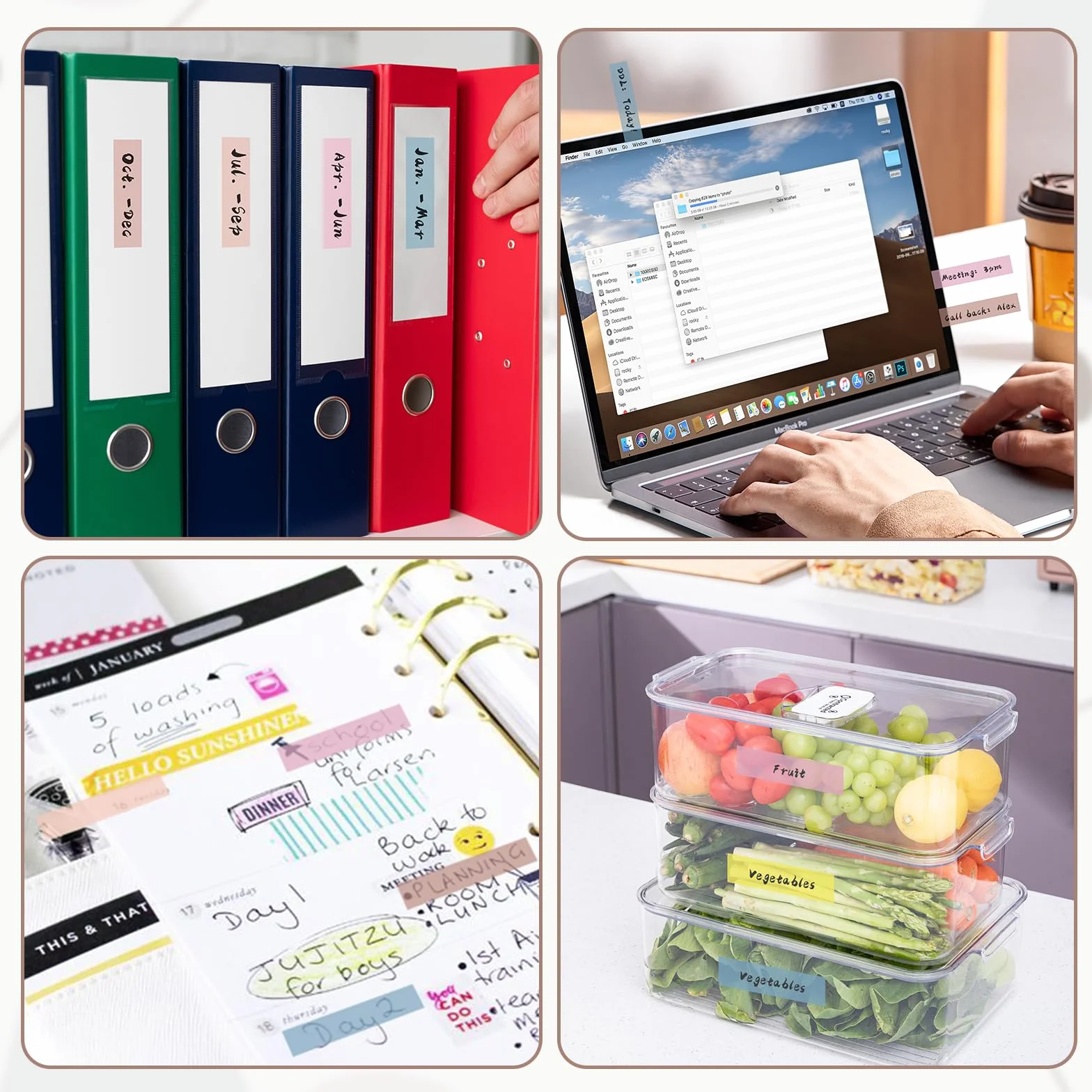 Euqvunn 1400 szt Sticky Tabs, 70 Kolorów Półprzezroczyste Zakładki Indeksujące, Zestaw 7 Bloków, Zakładki Samoprzylepne do Książek, Do Notatek, Planowania, Pracy i Nauki