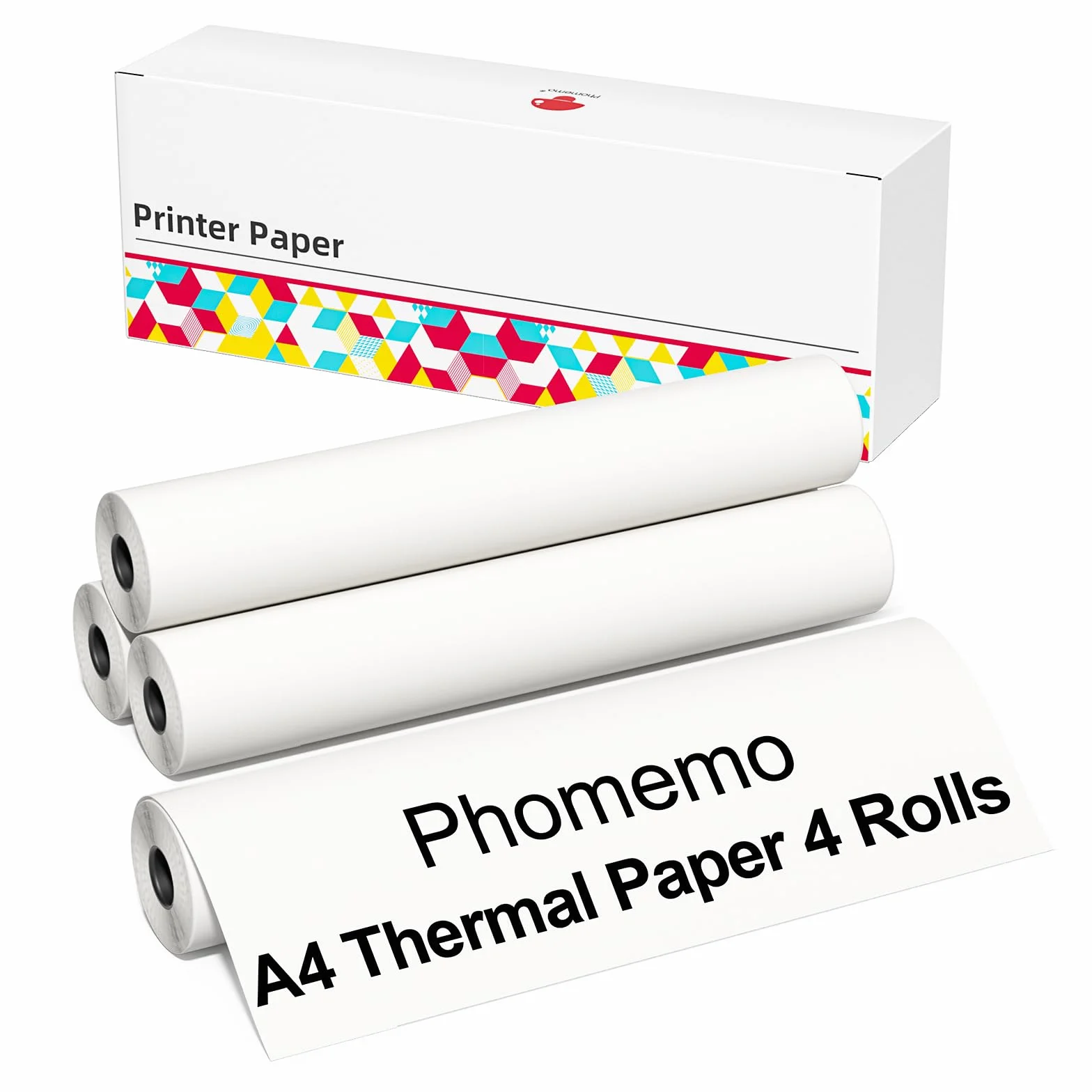 Phomemo Papier termiczny A4 210 mm x 6,5 m kompatybilny M08/P831/M832/M833/M834 4 rolki