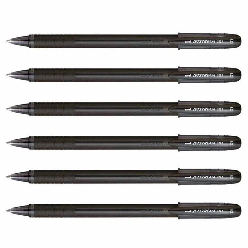 UNI-BALL Zestaw 6 rolek żelowych Jetstream 101 SX101/10 Medium Point 1 mm czarny