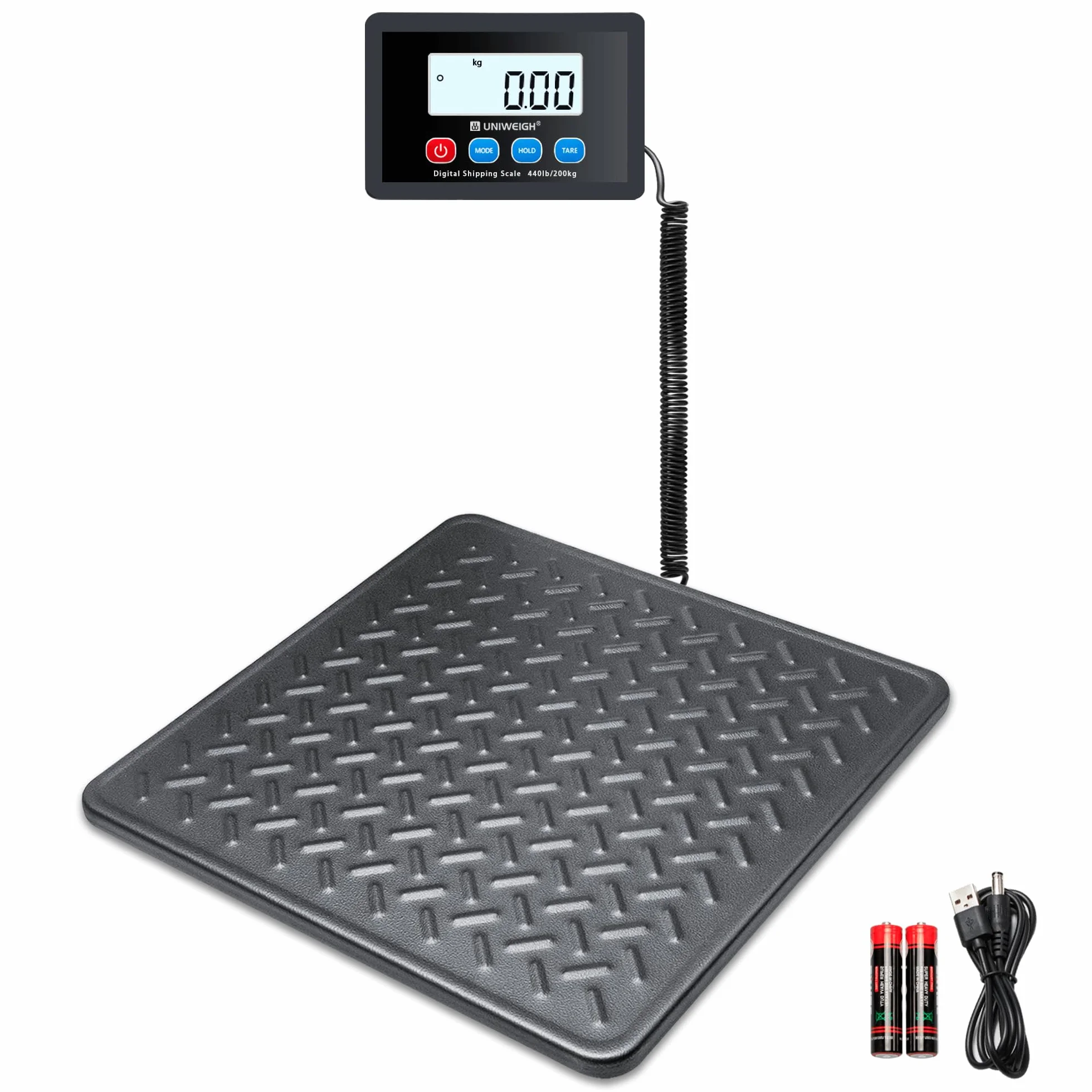 UNIWEIGH Cyfrowa waga pocztowa 199.6 kg x 10 g stal stopowa LCD Hold Tare