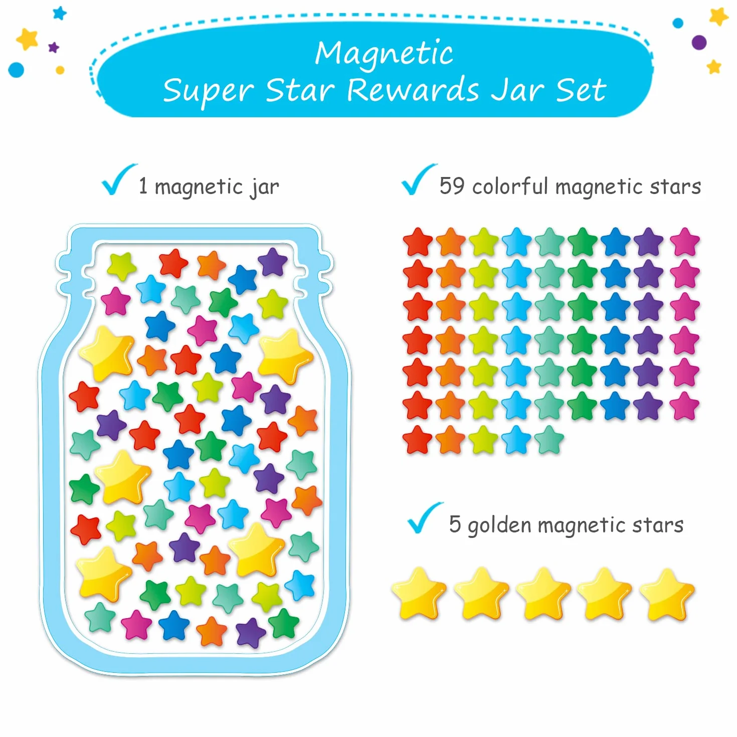 Magnetyczny słoik z nagrodami Super Star – narzędzia do zarządzania zachowaniem w klasie, system nagród marmurowych słoików do klasy, tabela zachowań do klasy, wykres pozytywnych zachowań, tabela