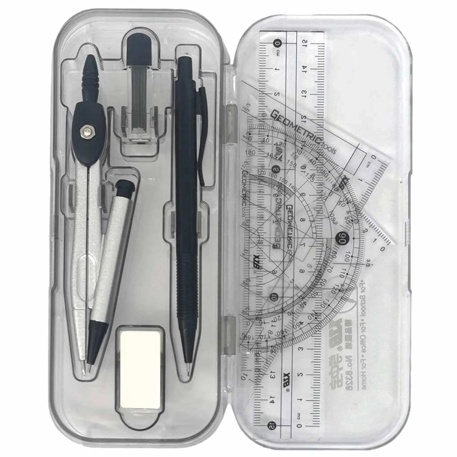 Compass and Protractor Set, Math Geometry Kit, Precision Engineering for Student School