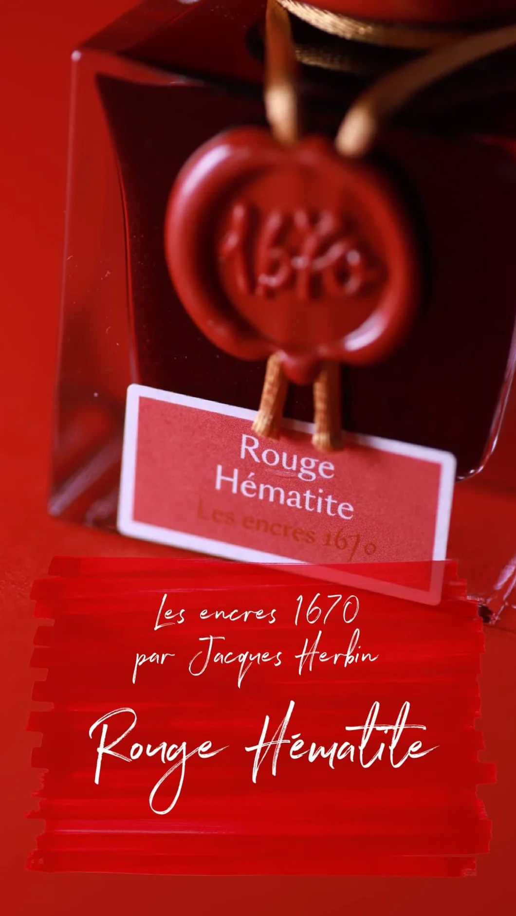 Jacques Herbin 1670 Hematytowa czerwień Atrament 50 ml z drobinkami złota