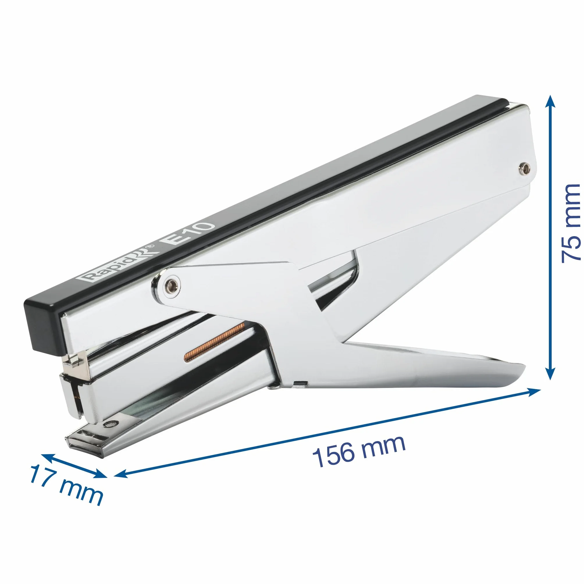 Rapid 21310400 zszywacz E10, tworzywo sztuczne/metal, 10 arkuszy, chrom