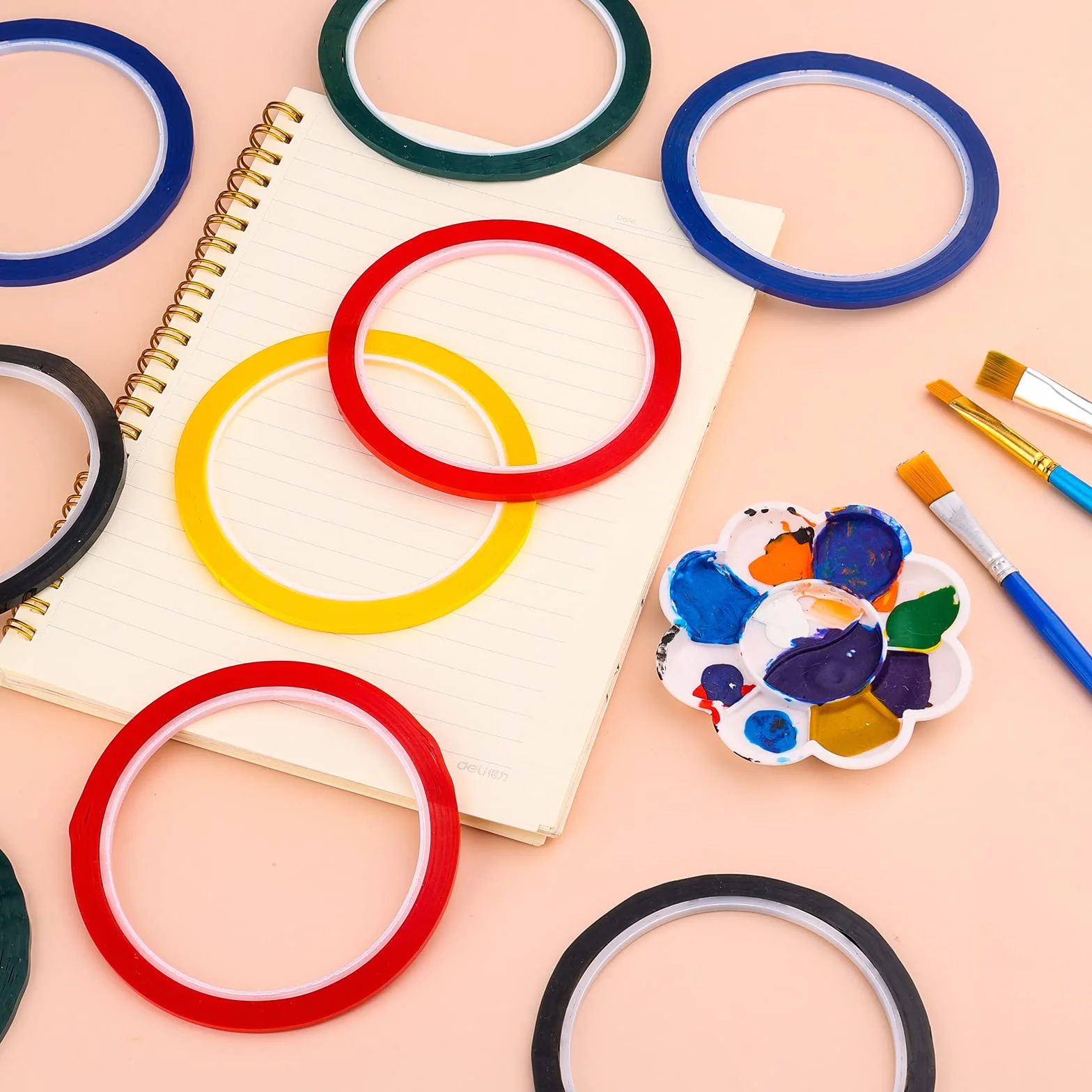 AIEX Chart Tape Whiteboard Art Tape Whiteboard Tape Whiteboard Gridding Graphic Tape Tasma Samoprzylepna o Szerokosci 3 mm do Szkoly, Biura i Domu (10 Szt., 5 Kolorów)
