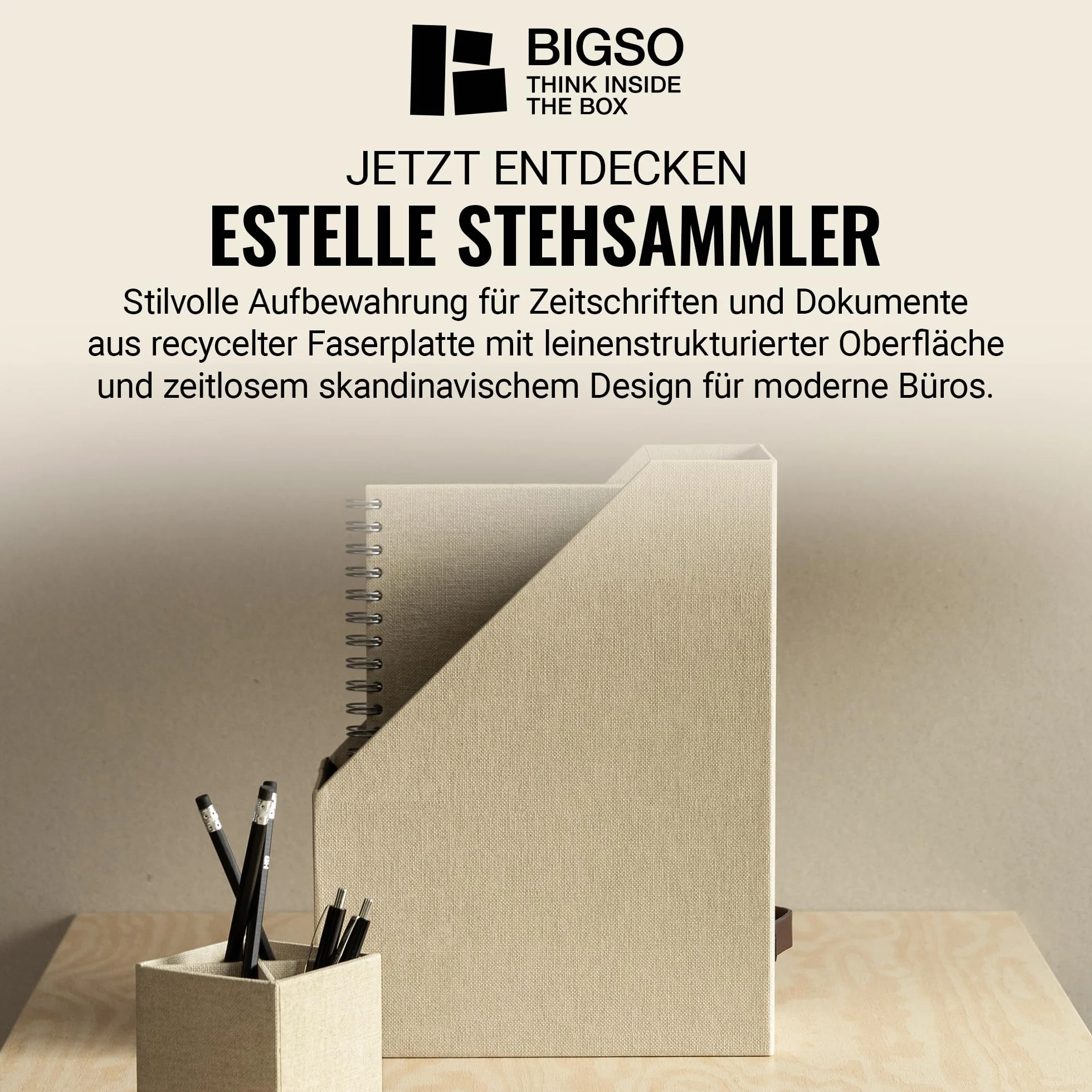 Bigso Box Of Sweden Segregator Stojący, Beżowy, A4