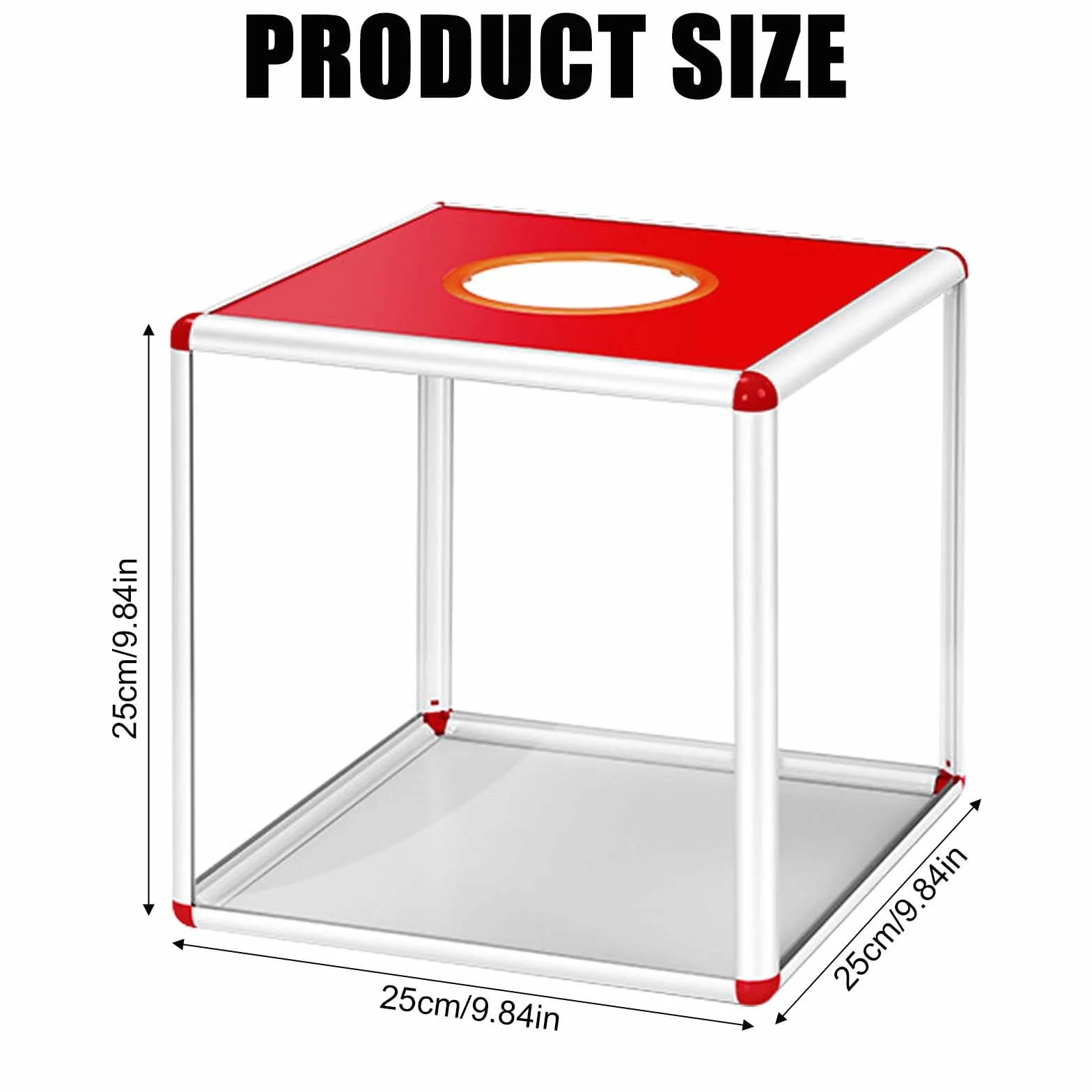 Pudełko na loterię ze stopu aluminium akrylowe 25 x 25 cm