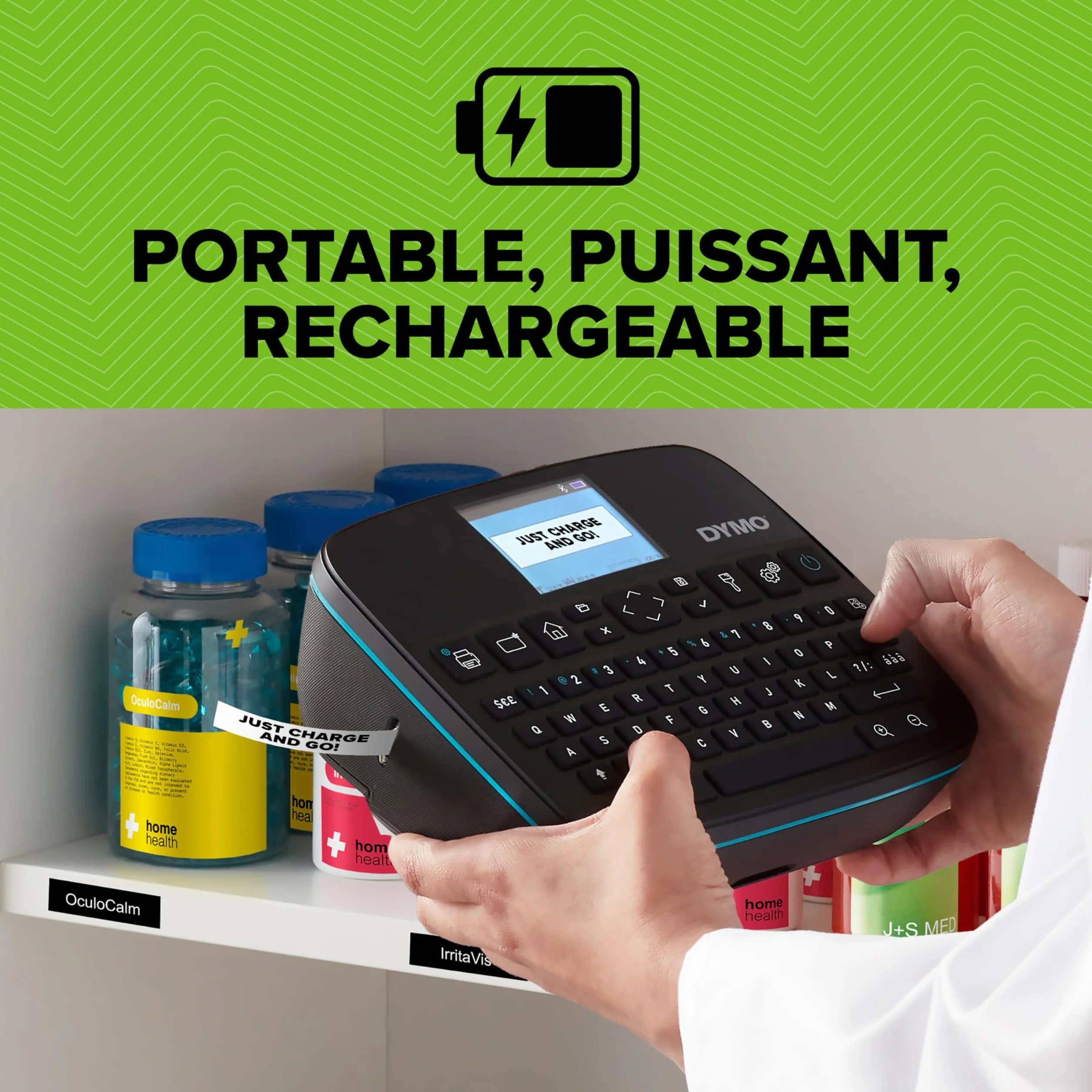 DYMO LabelManager Executive 640 CB Drukarka etykiet z walizką i 3 kasetami D1 | Kompaktowa maszyna do etykietowania z klawiaturą AZERTY | Łączność Bluetooth i USB