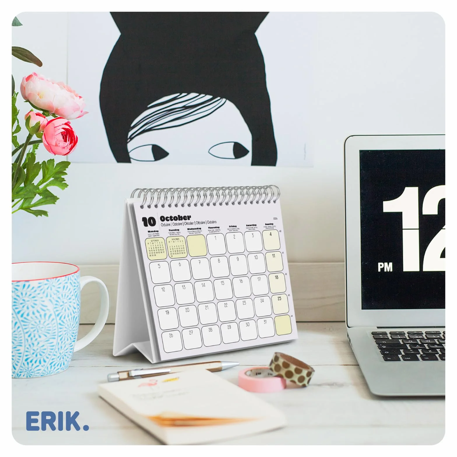 Grupo Erik Desk Calendar 2026 - Snoopy Calendar 2026 Month To View | Monthly Desk Planner, Desktop Gifts Under 10 Pounds | Peanuts Snoopy Gifts For Cat Lovers
