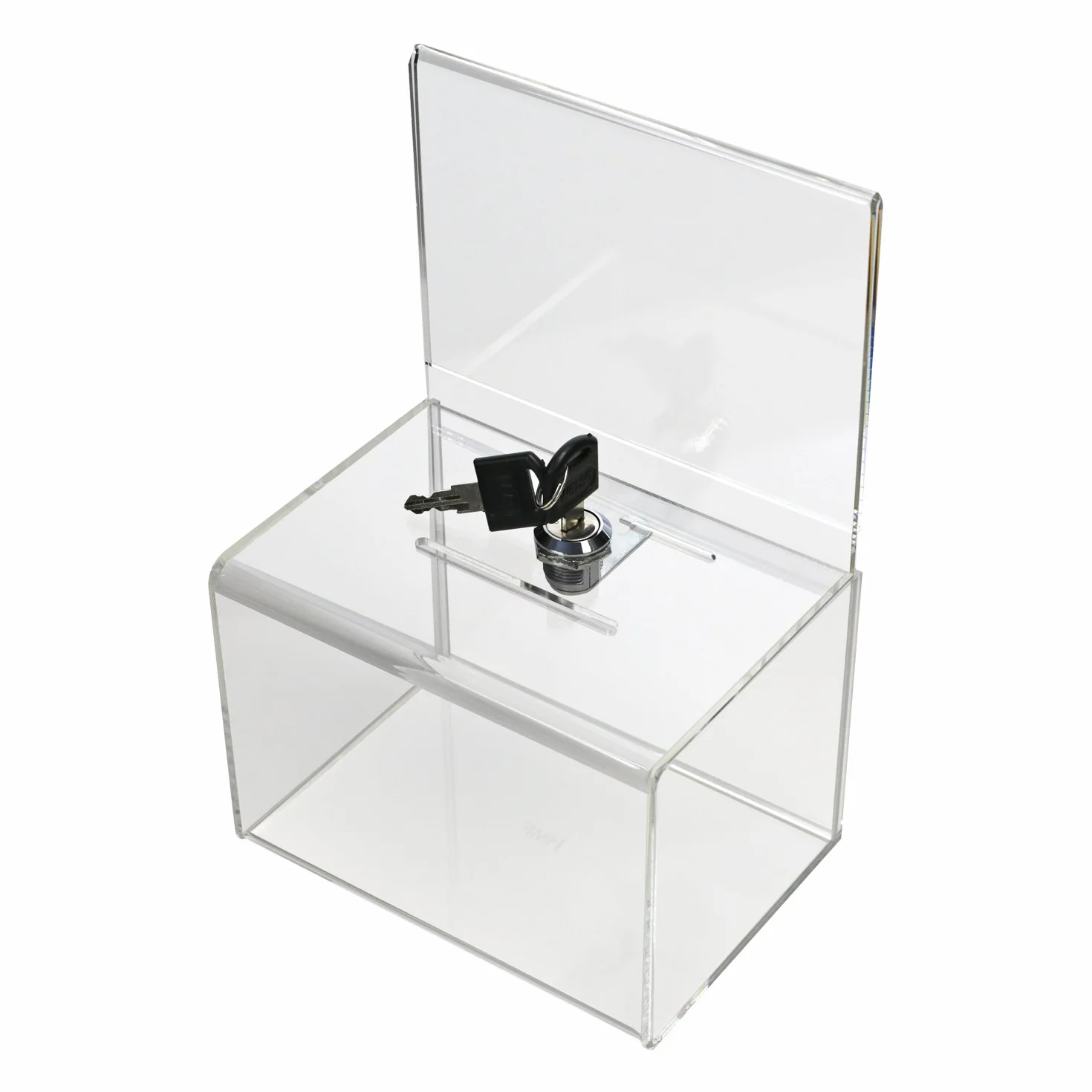 HMF 46912 Akrylowe pudełko do darowizn z wkładką do liści 15,5 x 11 x 11 cm Din A6 Przezroczysty