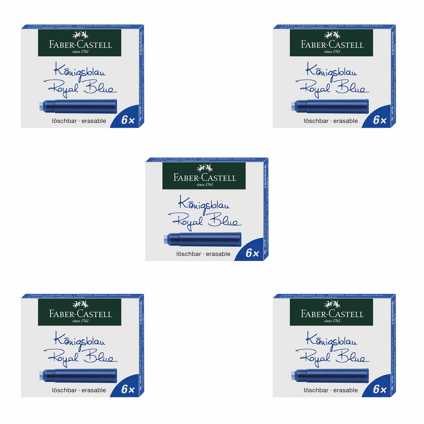 FABER-CASTELL 205082 - Naboje atramentowe standard, błękit królewski, 30 szt.