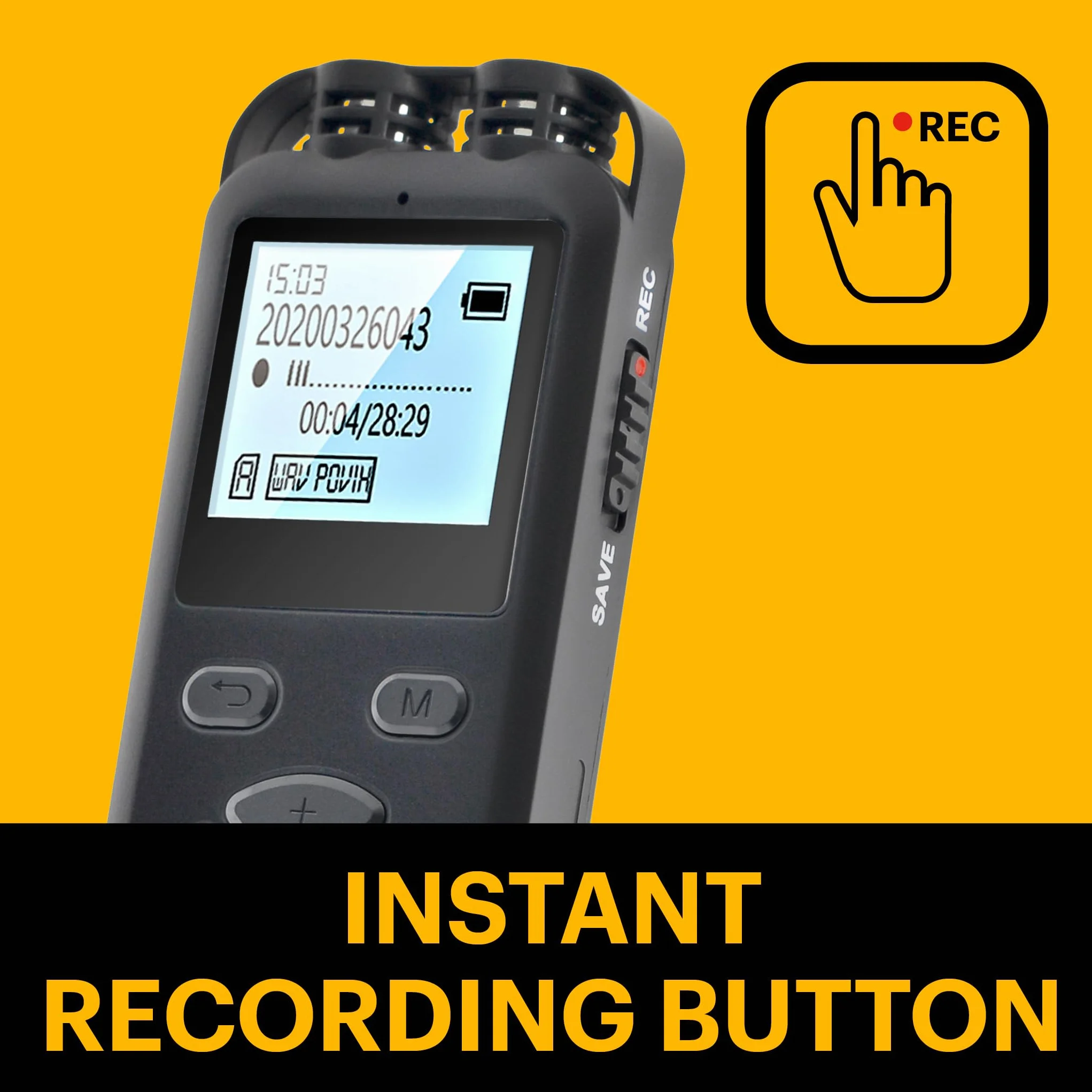 KODAK VRC250 - Dyktafon cyfrowy, 8 GB, ekran 1,4, Plug and Play, odtwarzacz MP3, akumulator litowy - czarny