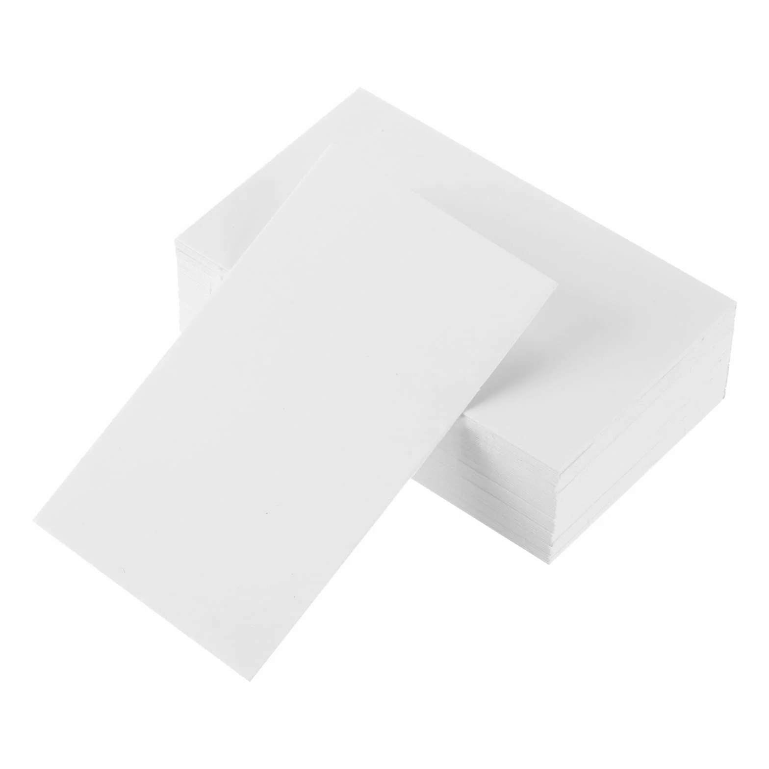 QUARKZMAN 50 wizytówek 8 x 5 cm, puste wizytówki do drukarek laserowych, małe karty z wiadomościami, graffiti, scrapbooking, DIY, kartki z podziękowaniami, białe