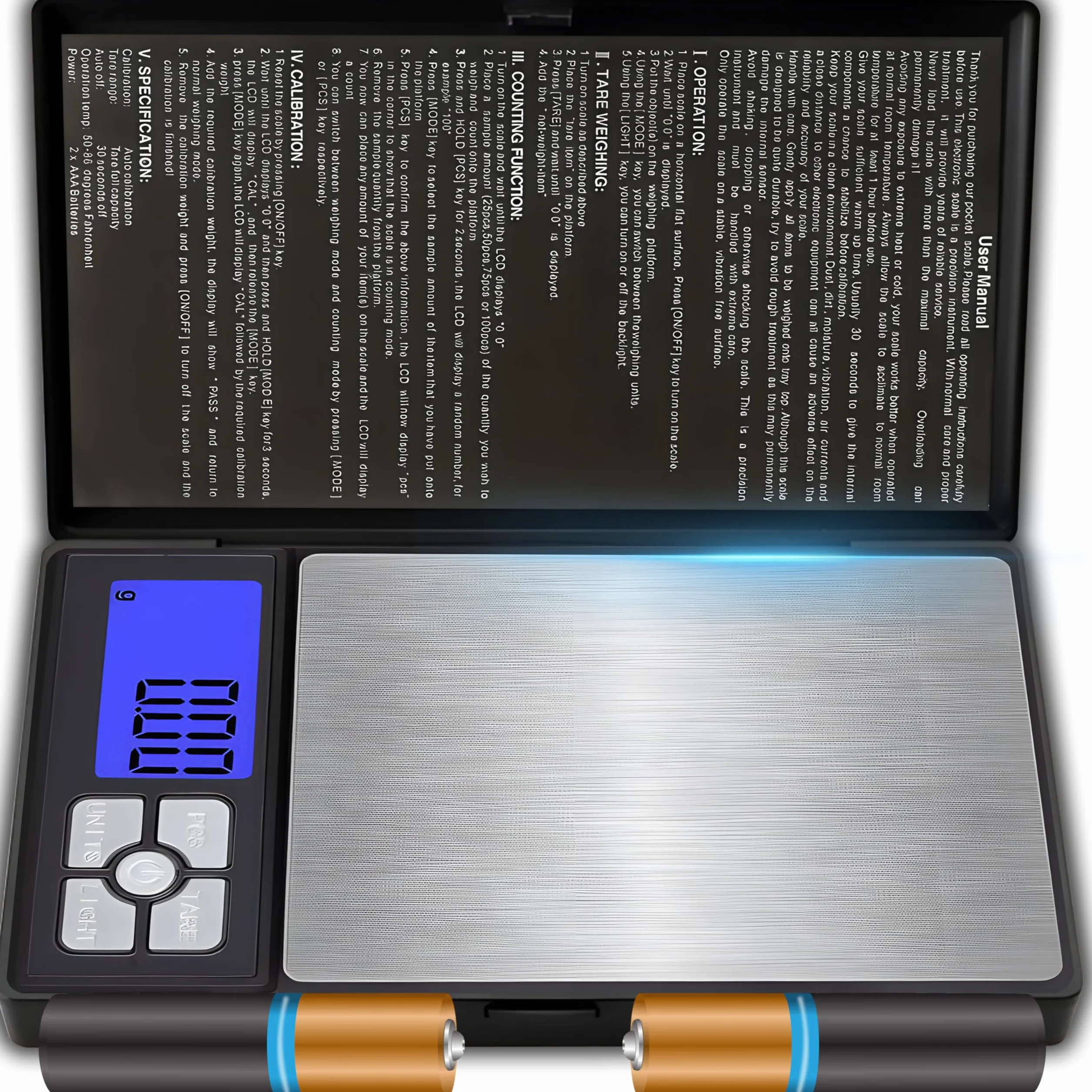 Retoo Waga kieszonkowa 200 g/0,01 g, waga do biżuterii, złota waga precyzyjna, waga cyfrowa, wielofunkcyjna z podświetlanym wyświetlaczem LCD, waga miligramowa, waga monet do biżuterii, waga