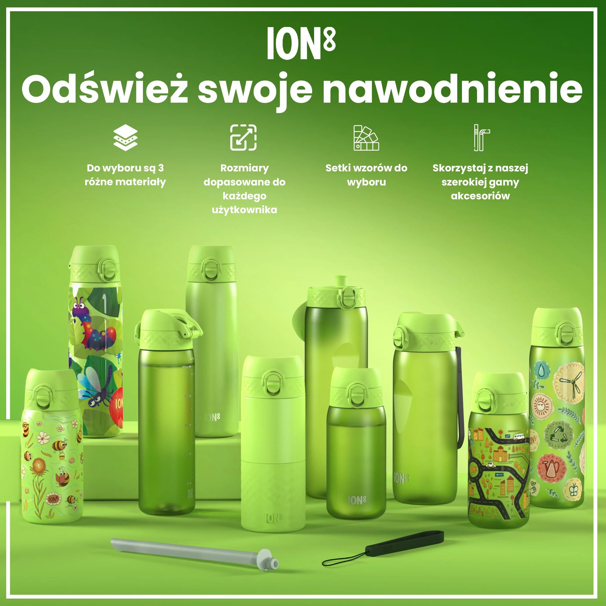 ION8 Butelka dla Dzieci, 350 ml/12 oz, Szczelna, Łatwa do Otwarcia, Bezpieczny Zamek, Można Myć w Zmywarce, Bez BPA, Uchwyt do Przenoszenia, Łatwa do Czyszczenia, Bezwonny, Auta
