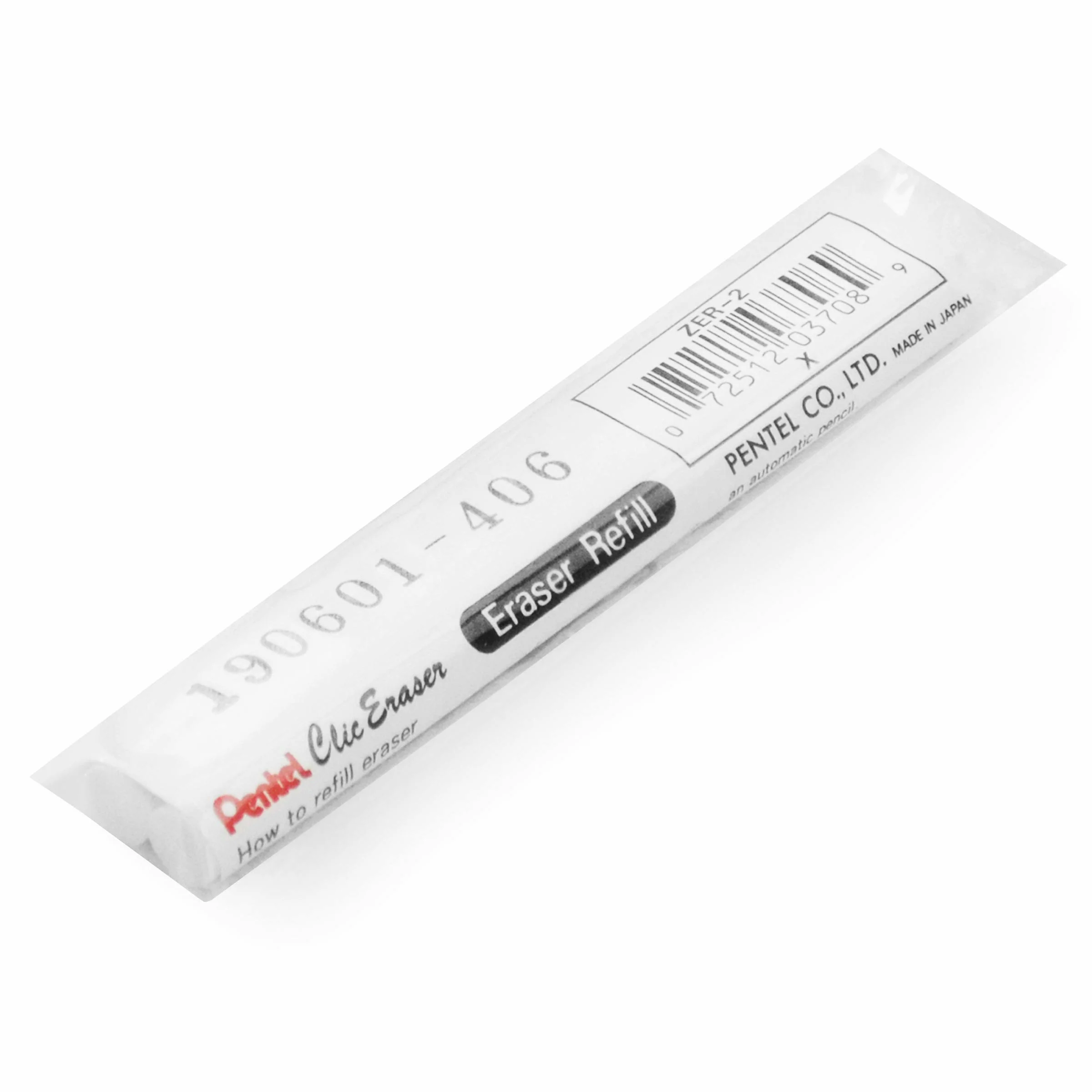 Pentel Gumowe wkłady do gumki do patyków Clic - białe - opakowanie 12-24 wkładów