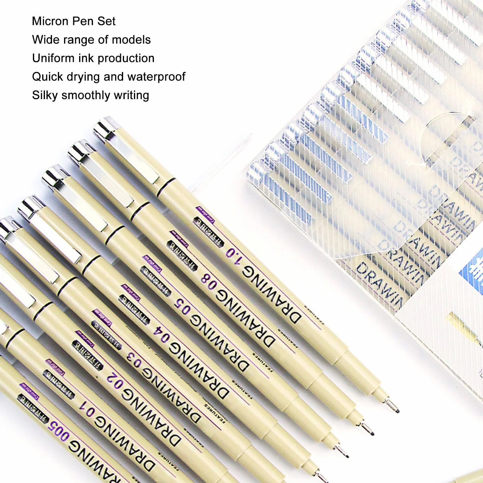 Mikropióro, 12 sztuk, Micro Fineliner, Długopisy rysunkowe i wielowarstwowe, Zestaw mikro pisaków, Micro Pen
