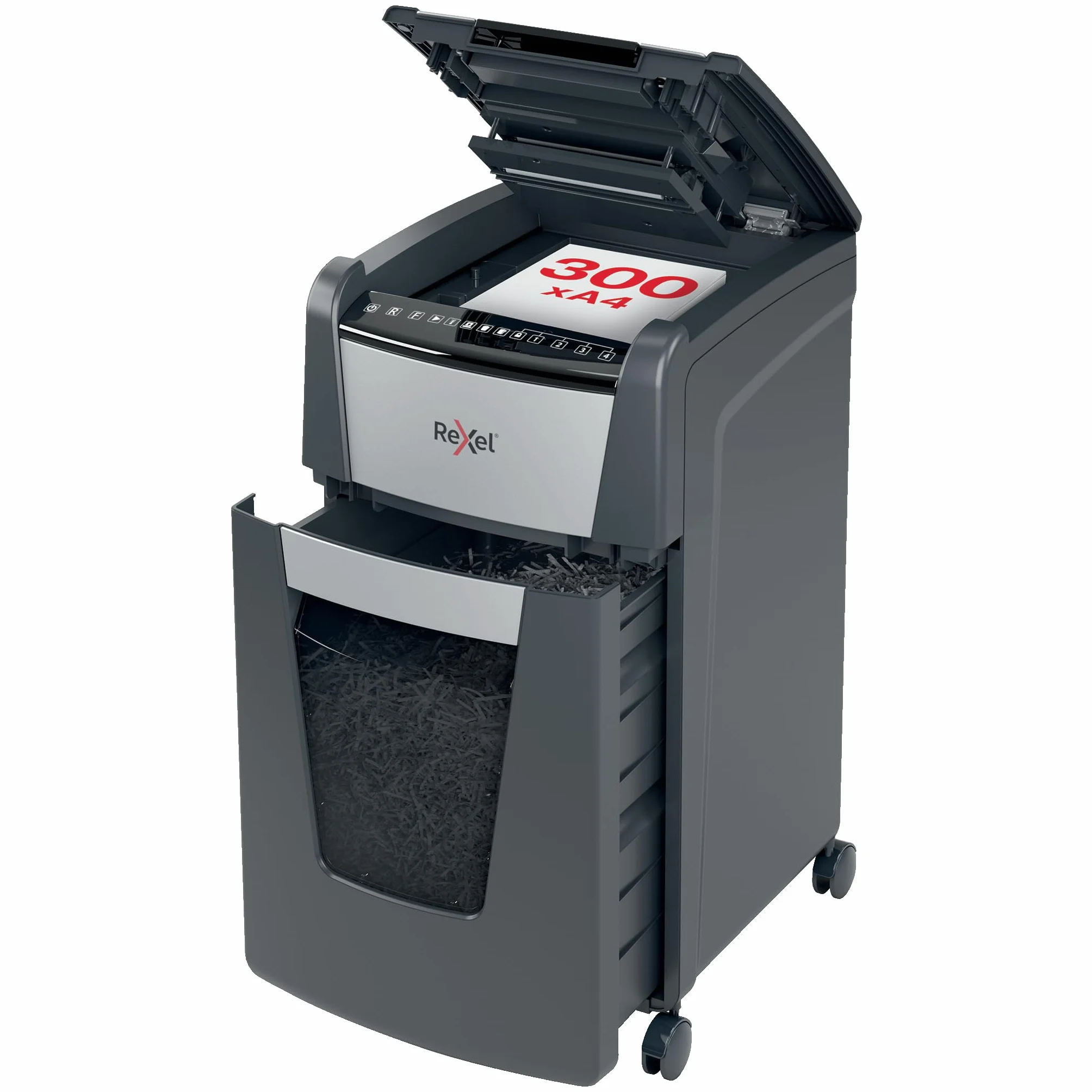 Rexel Optimum Auto Feed+ Niszczarka do Papieru 300 Arkuszy P-5 Mikrościnki 60 L