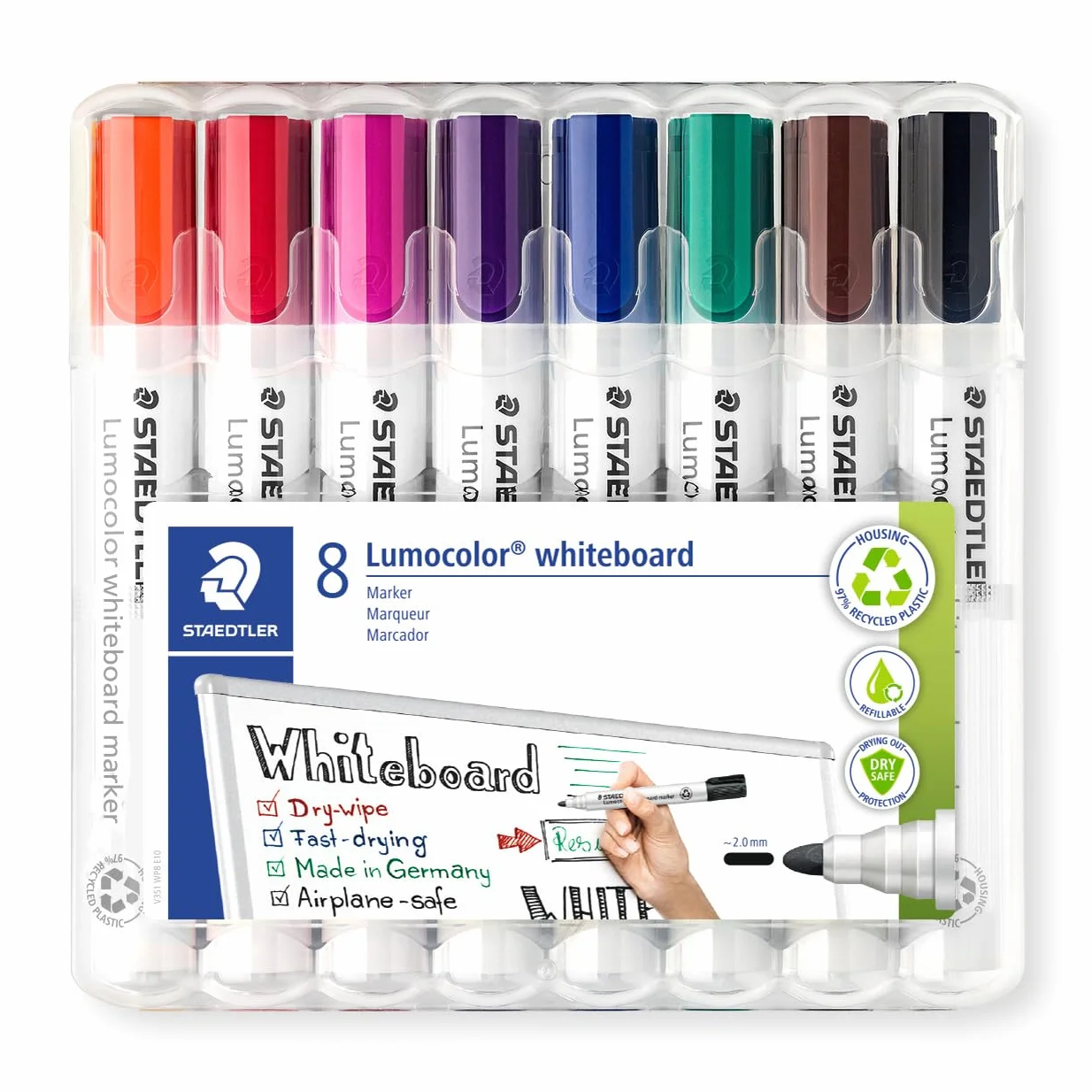 Staedtler Lumocolor 351 WP8 Markery Do Tablic Suchościeralnych