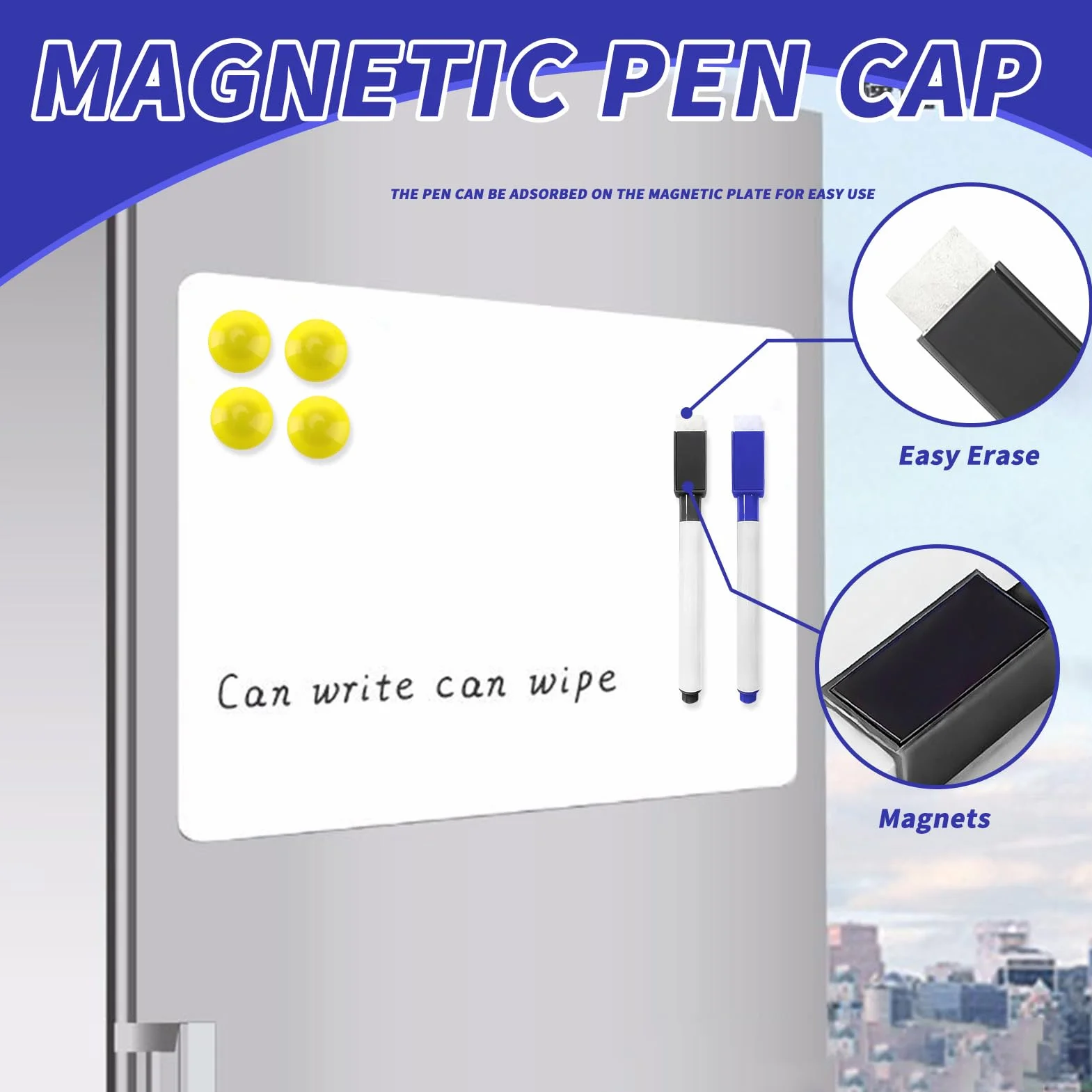 Tablica magnetyczna suchościeralna A5 z markerami i magnesami do planowania tygodniowego