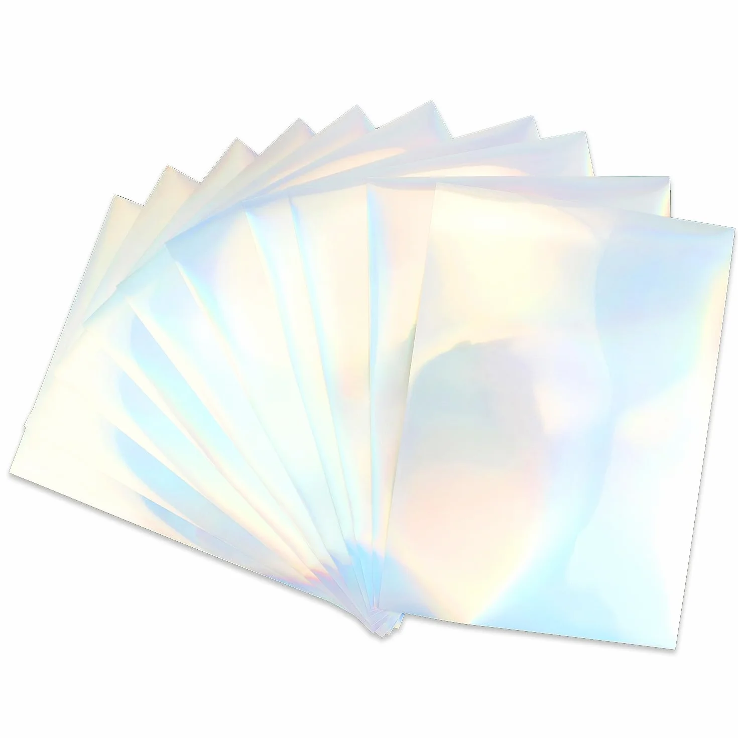 QWORK® 20 arkuszy Naklejki holograficzne do wydrukowania Samoprzylepny A4 Rainbow Vinyl Kalkomania Papier Wodoodporny Szybkoschnący papier do naklejek do drukarek atramentowych/drukarek laserowych (2