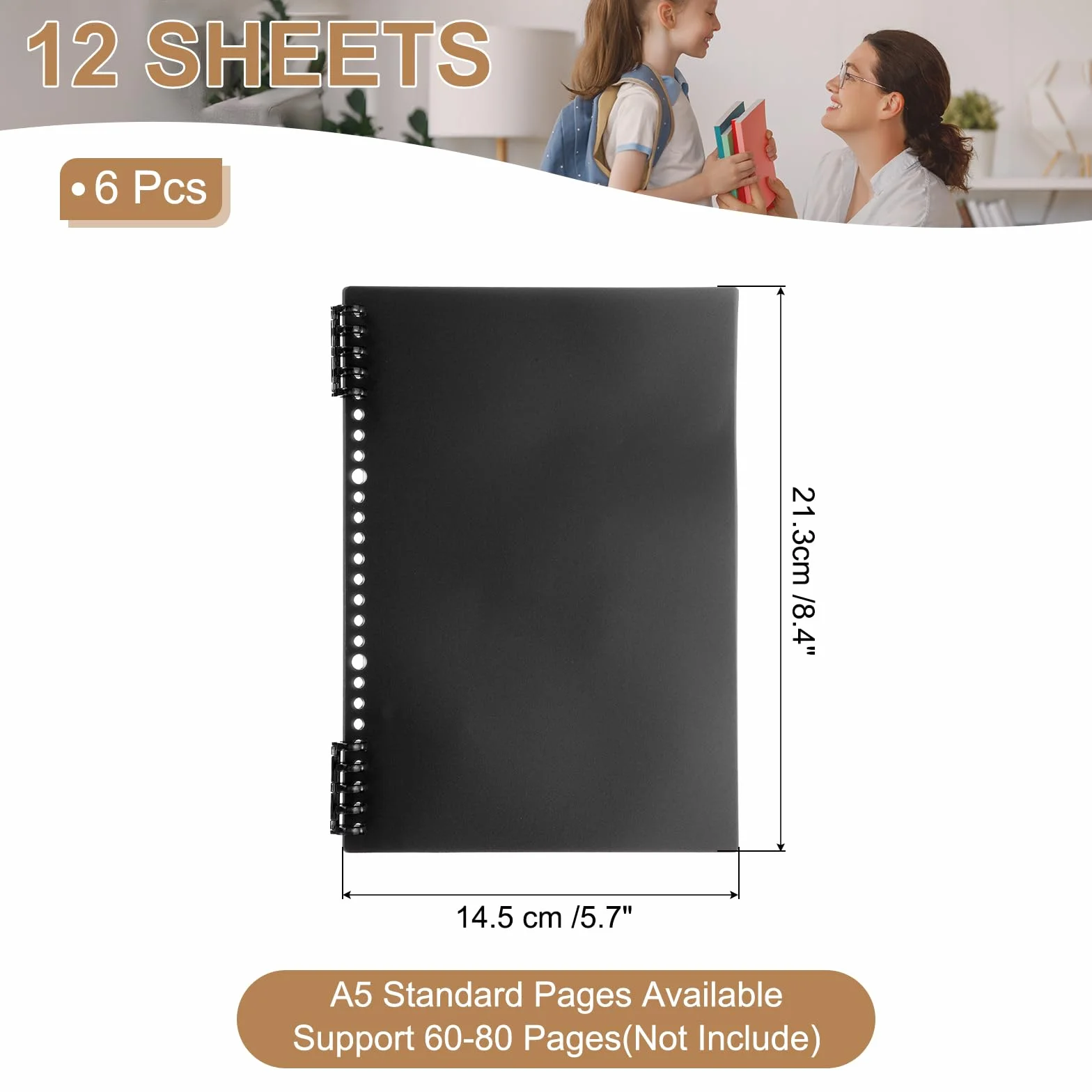 PATIKIL 12 sztuk okładek do bindowania A5 21 x 14 cm plastikowe czarne