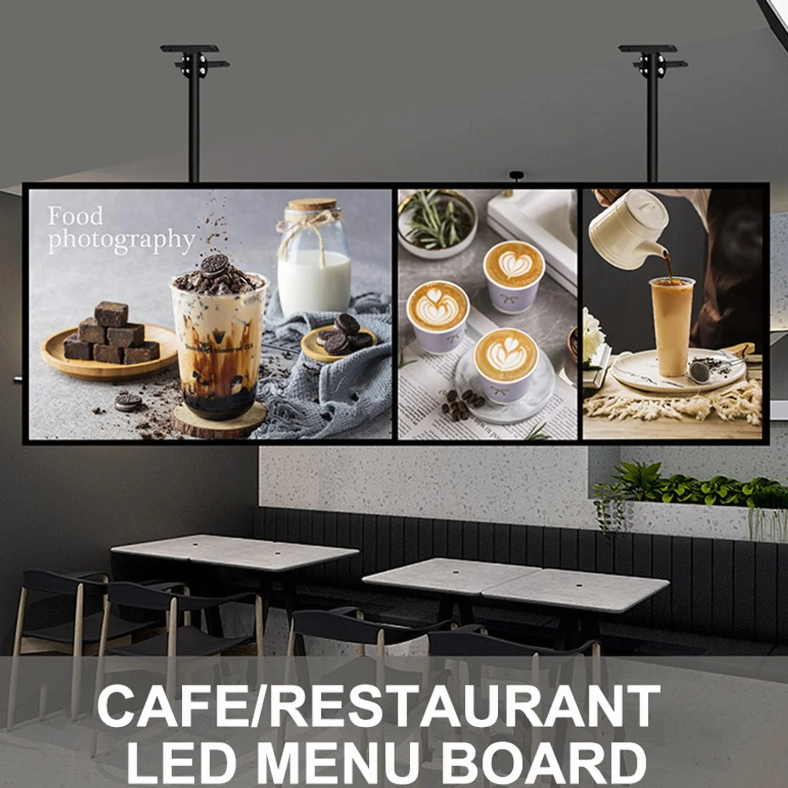 Kanduo Tablica Menu Restauracja LED 60x40cm Ultracienka Kaseta LED z Ramką Zatrzaskową Podświetlany Wyświetlacz Plakatowy Ramki Reklamowe 4 szt.